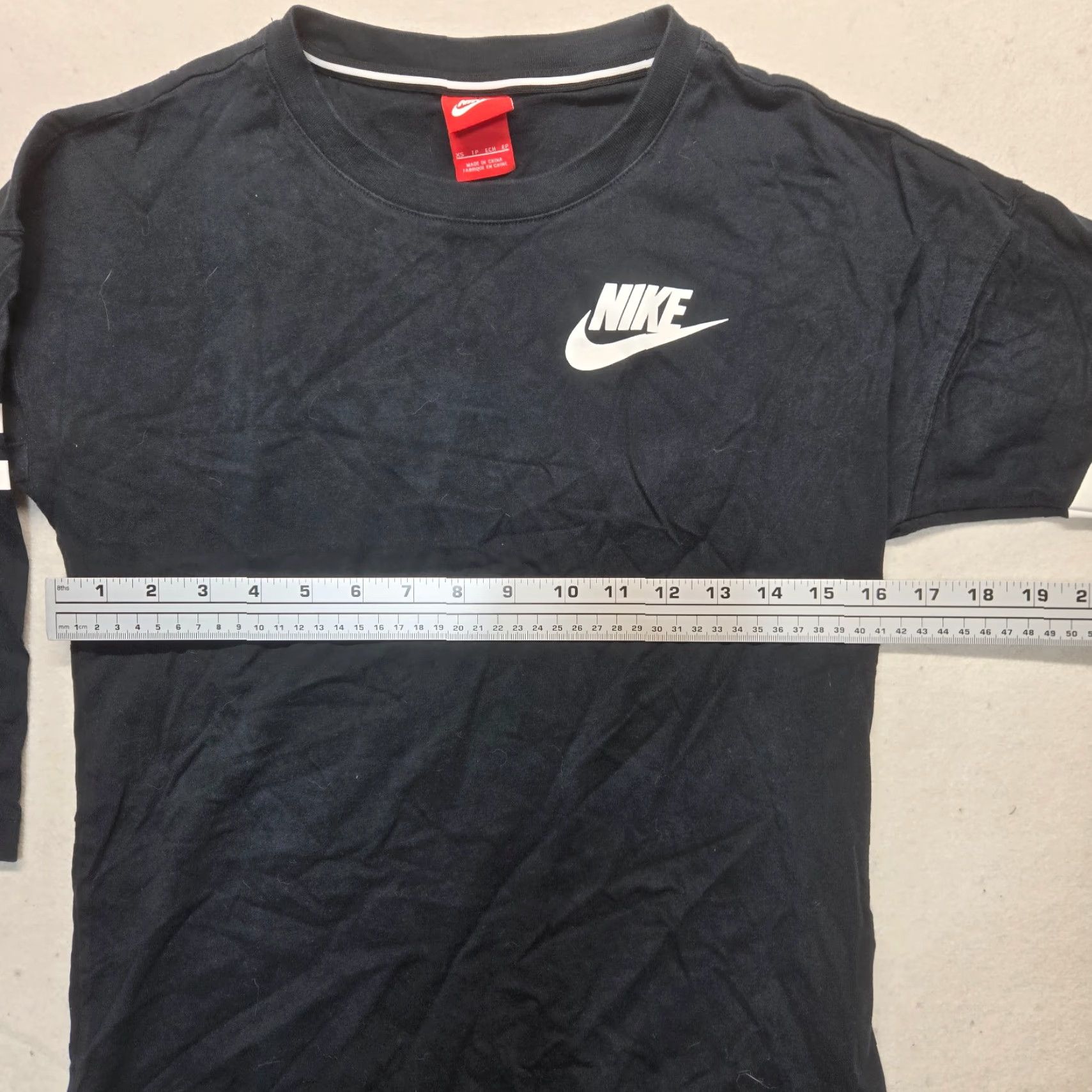 Nike Nike Shirt Women's XS 3/4 Sleeve Black Just Do It Cotton Slim Fit Shirt XS Womens Size XS / US 0-2 / IT 36-38 - 4 Thumbnail