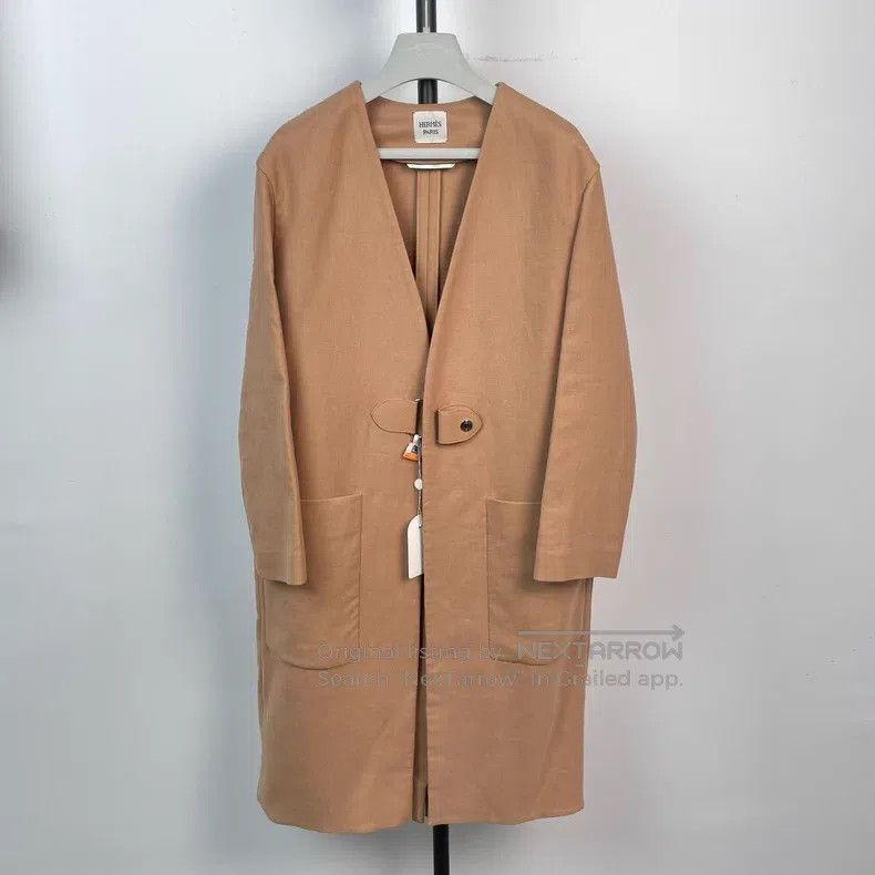 Hermes Hermes Linen Coat - Brown Size XXS / US 00 / IT 34 - 1 Thumbnail