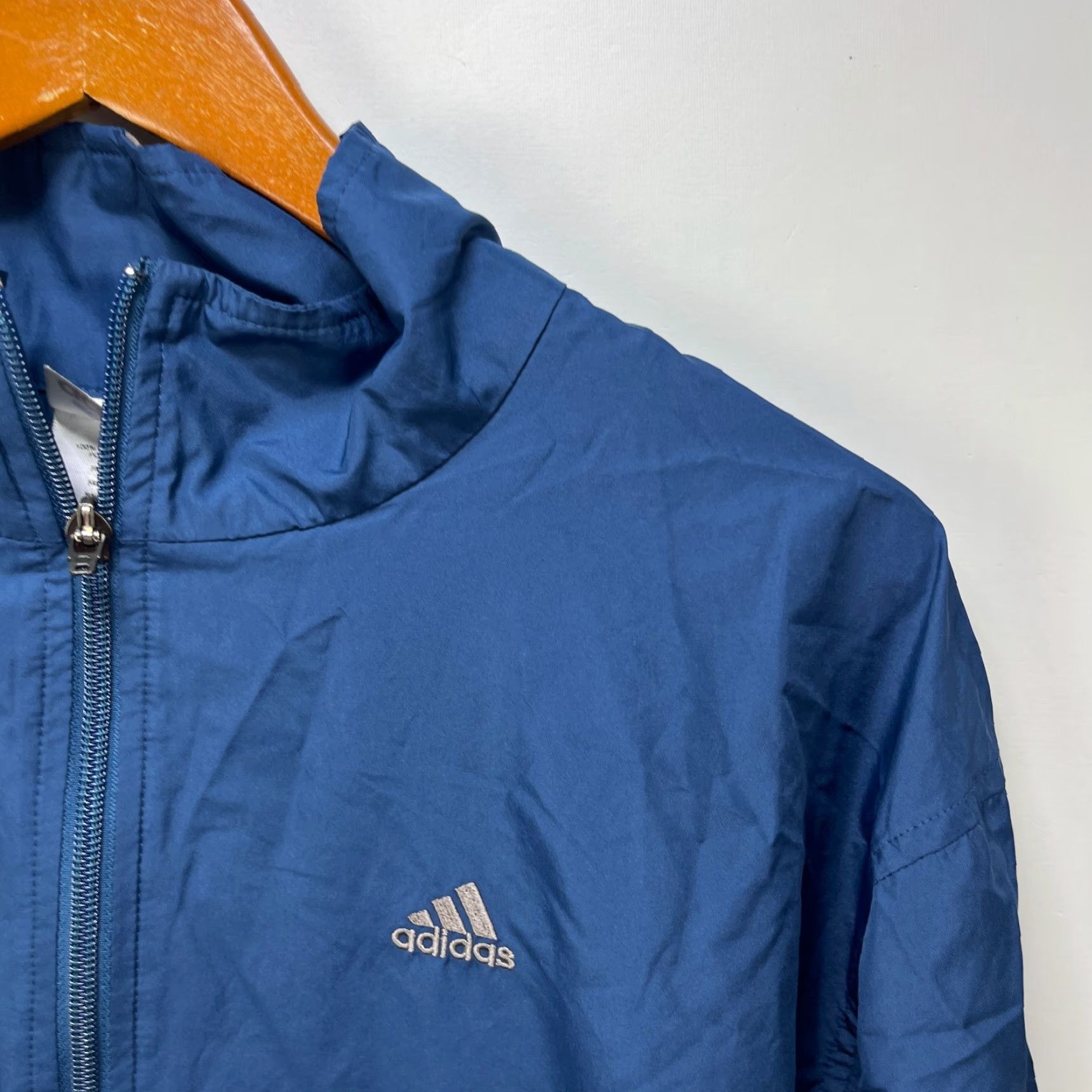 Adidas VINTAGE adidas Full Zip Windbreaker Jacket L Adult Blue 90s Logo Regular Mens Size US L / EU 52-54 / 3 - 3 Thumbnail