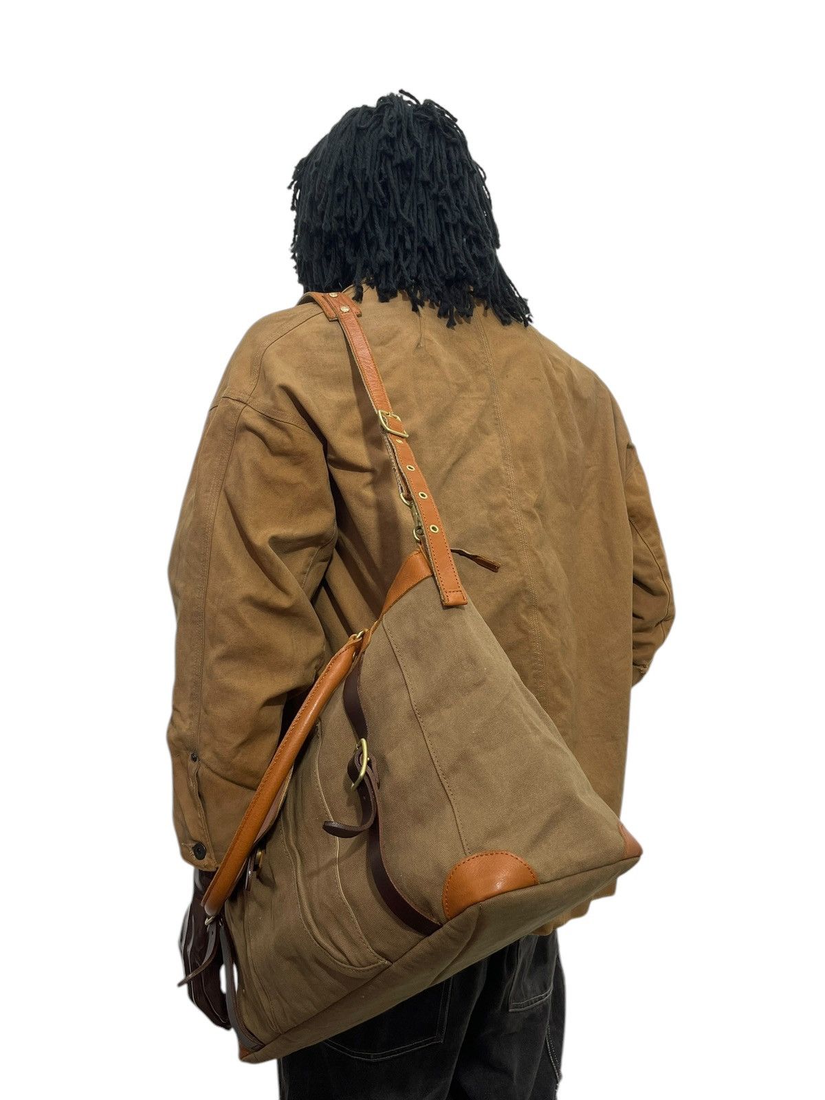 Genuine Leather Leather Cotton Doubles Duffle Bag 1🟩7 Size ONE SIZE - 2 Thumbnail