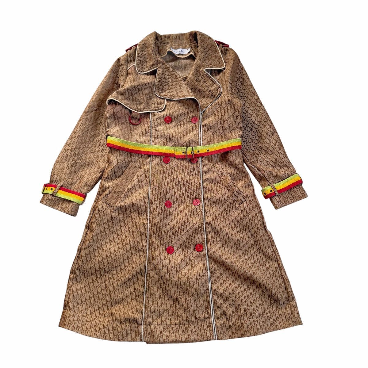 Dior Vintage Christian Dior Monogram Rasta Trench Coat Galliano Size S / US 4 / IT 40 - 1 Thumbnail