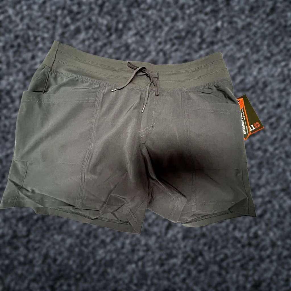 Vintage 5.11 Tactical Women's Gray Athletic Shorts Small Snag Resistant Drawstring Waist New Size 28" / US 6 / IT 42 - 1 Thumbnail