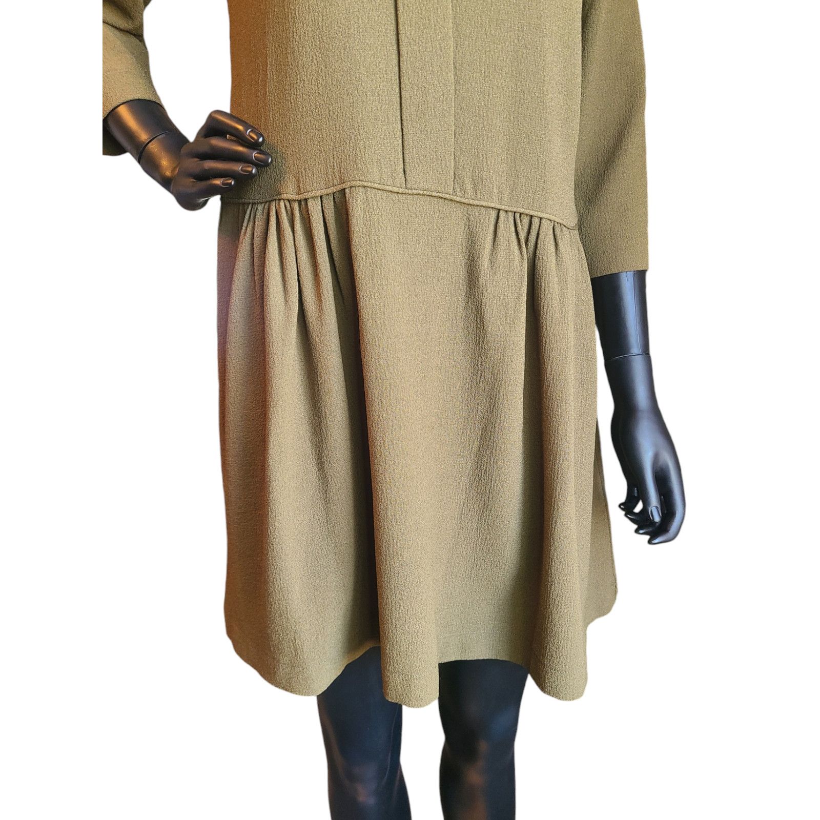 Ganni GANNI Clark Dress in Dark Olive Size XS Size XS / US 0-2 / IT 36-38 - 6 Thumbnail