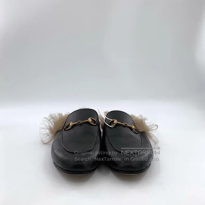 Gucci Gucci Black round head leather horse buckle fur flat botto Size US 8.5 / IT 38.5 - 3 Thumbnail