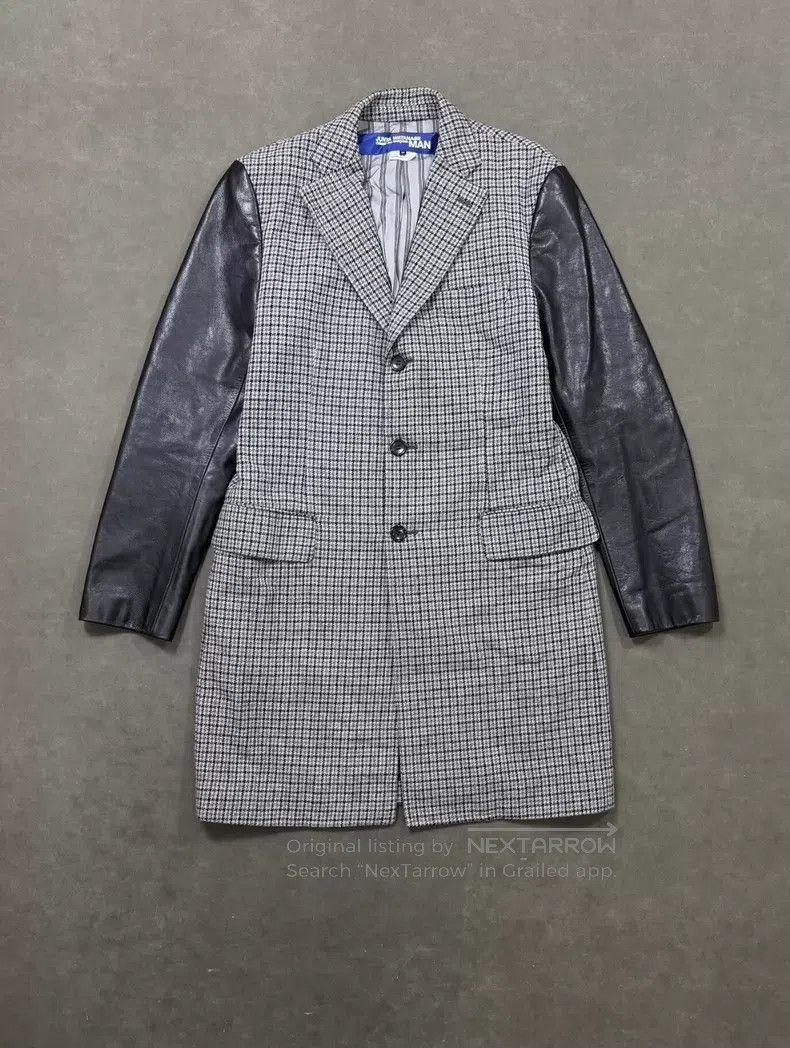 Junya Watanabe JUNYA WATANABE Houndstooth Wool Leather Sleeve Coat Size US M / EU 48-50 / 2 - 1 Thumbnail