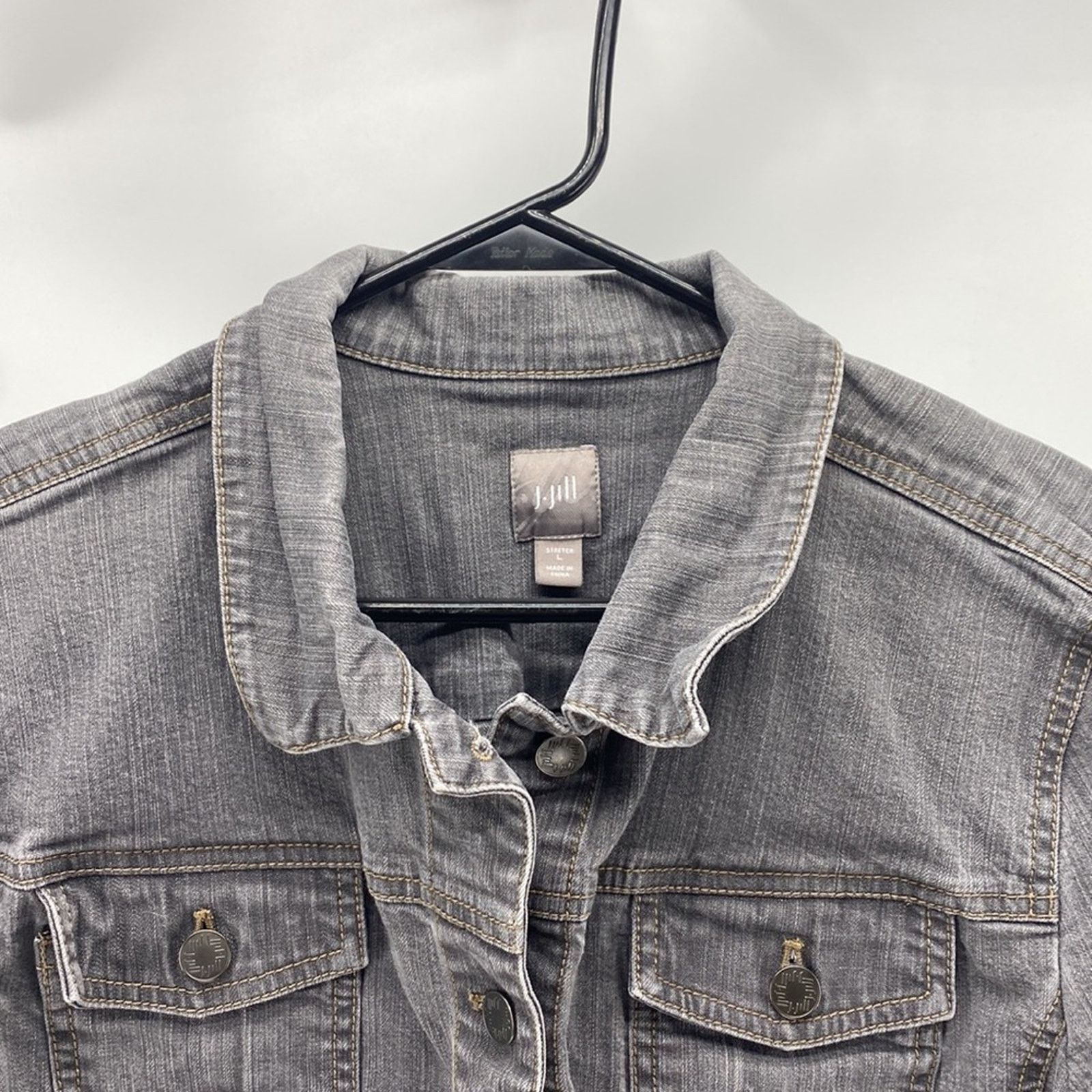 Other j.jill gray stretch denim 3 quarter sleeve jacket size L Size L / US 10 / IT 46 - 4 Thumbnail