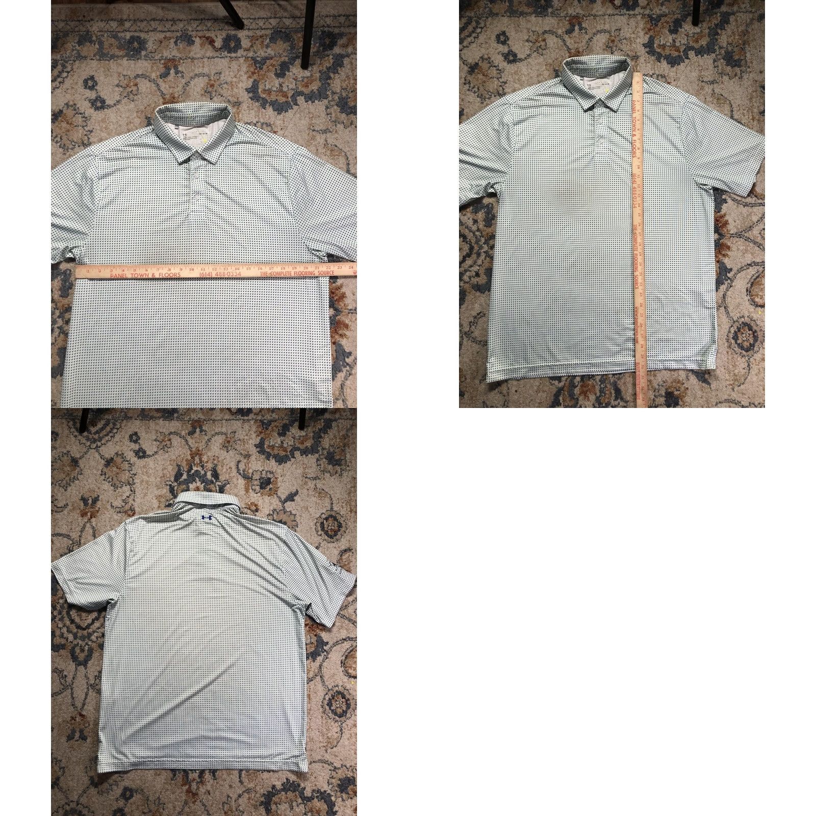 Under Armour Under Armour Polo Shirt Mens L White Geometric Print Short Sleeve Golf Size US L / EU 52-54 / 3 - 8 Thumbnail