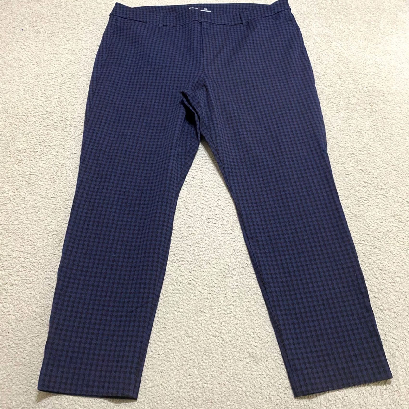 Old Navy Old Navy Pixie Pants Womens Plus 18 Blue Plaid Straight Ankle High Rise Pants Size 40" / US 18 - 2 Thumbnail