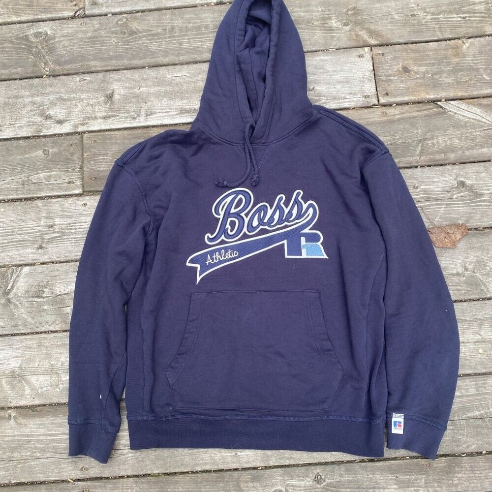 Hugo Boss × Russell Athletic RARE HUGO BOSS X Russell Athletic Hoodie Sweater Embroidere Size US L / EU 52-54 / 3 - 3 Thumbnail