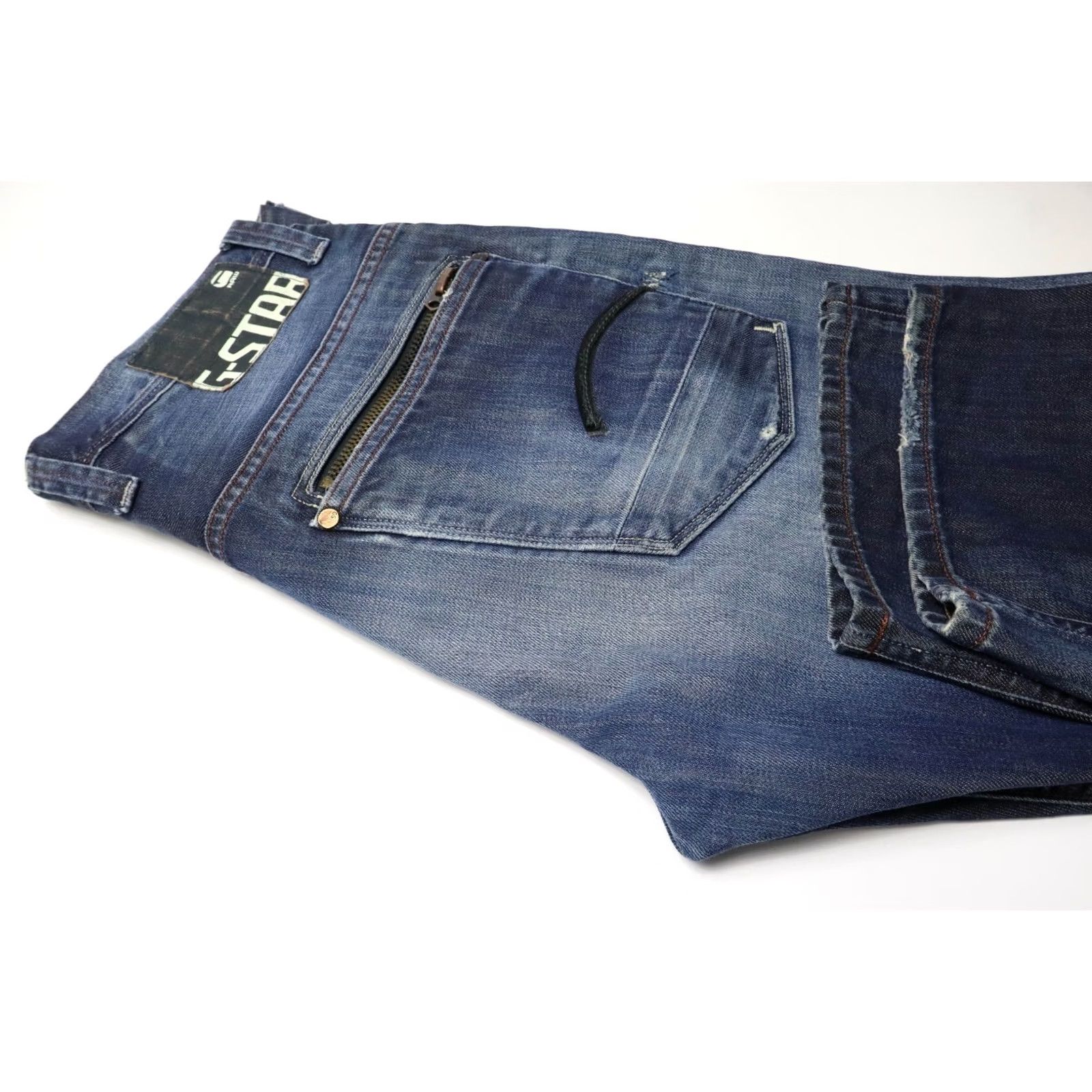 G-Star G-Star Attacc Loose Jeans Men W33/L34 Blue Denim Faded Whiskers Button Fly Size US 33 - 7 Thumbnail