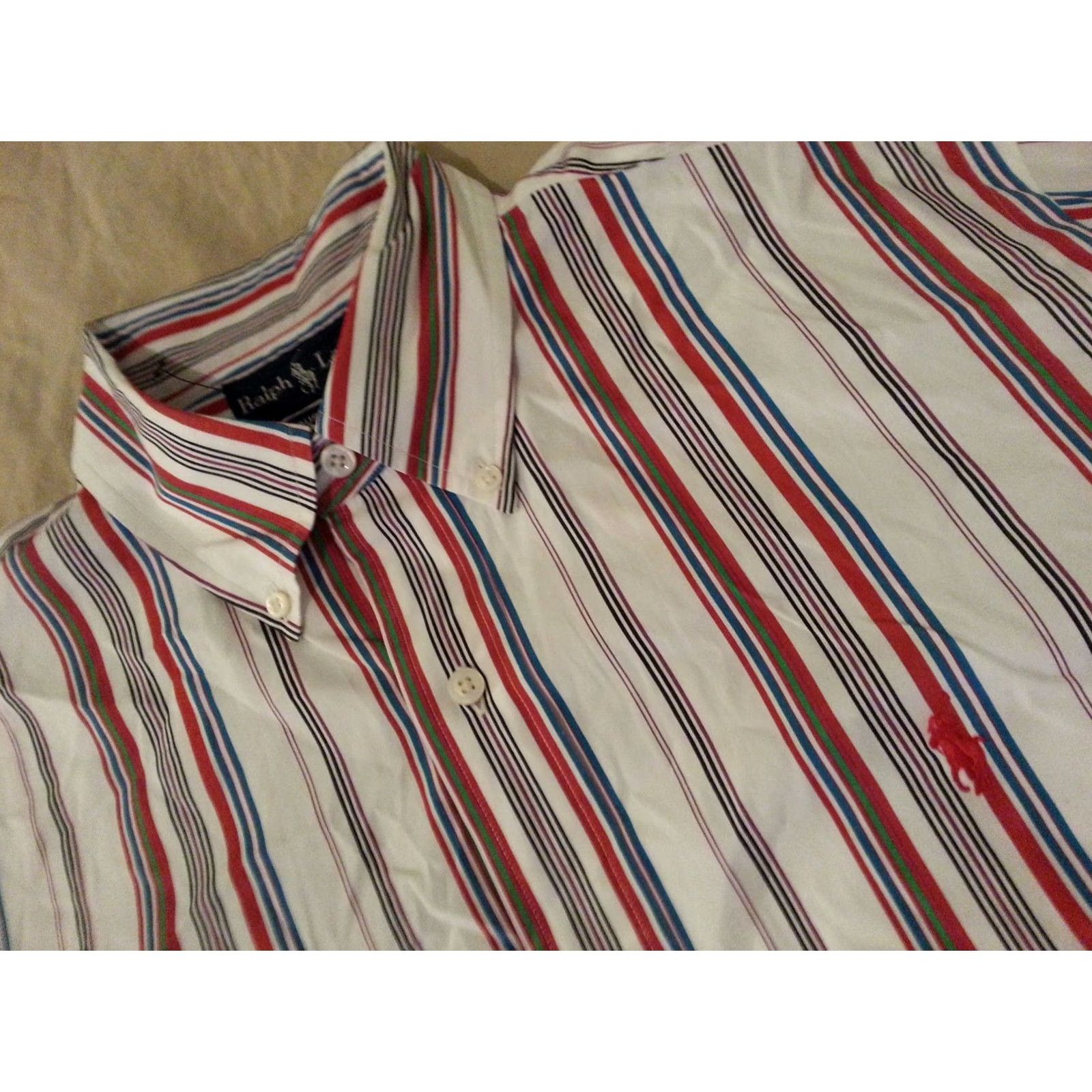 Polo Ralph Lauren Polo Ralph Lauren Dress Shirt Striped 16 34 35 Cotton White Mens Shirt Regular Sleeve 34/35 Boys? Size 42R - 3 Thumbnail