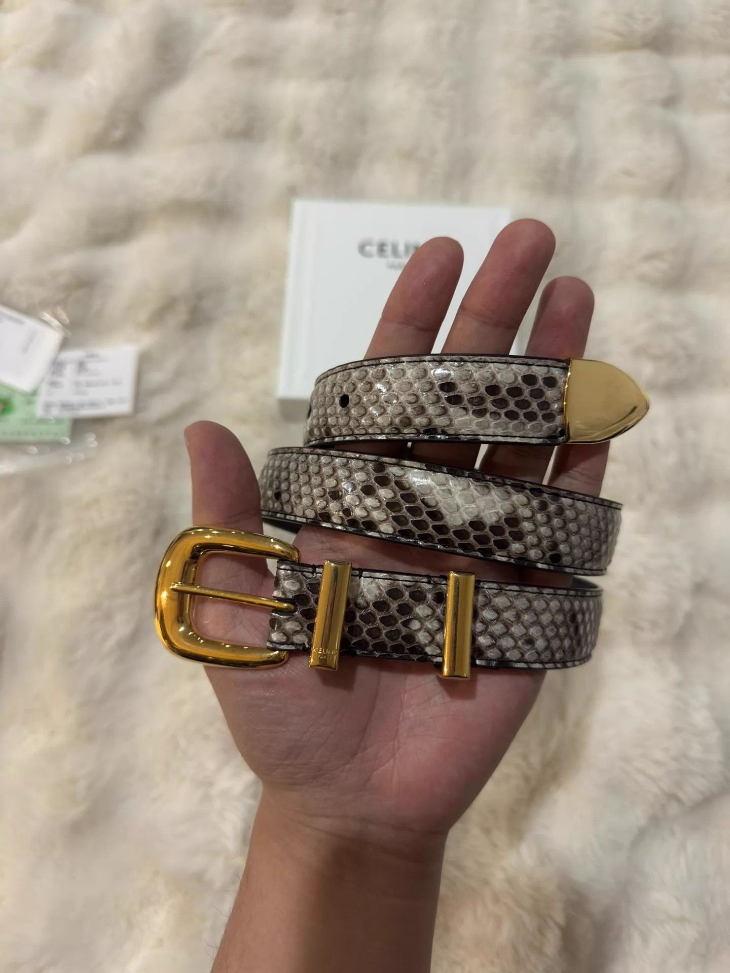 Celine Celine Rare Leather Gold Buckle Belt 80cm Size ONE SIZE - 2 Thumbnail