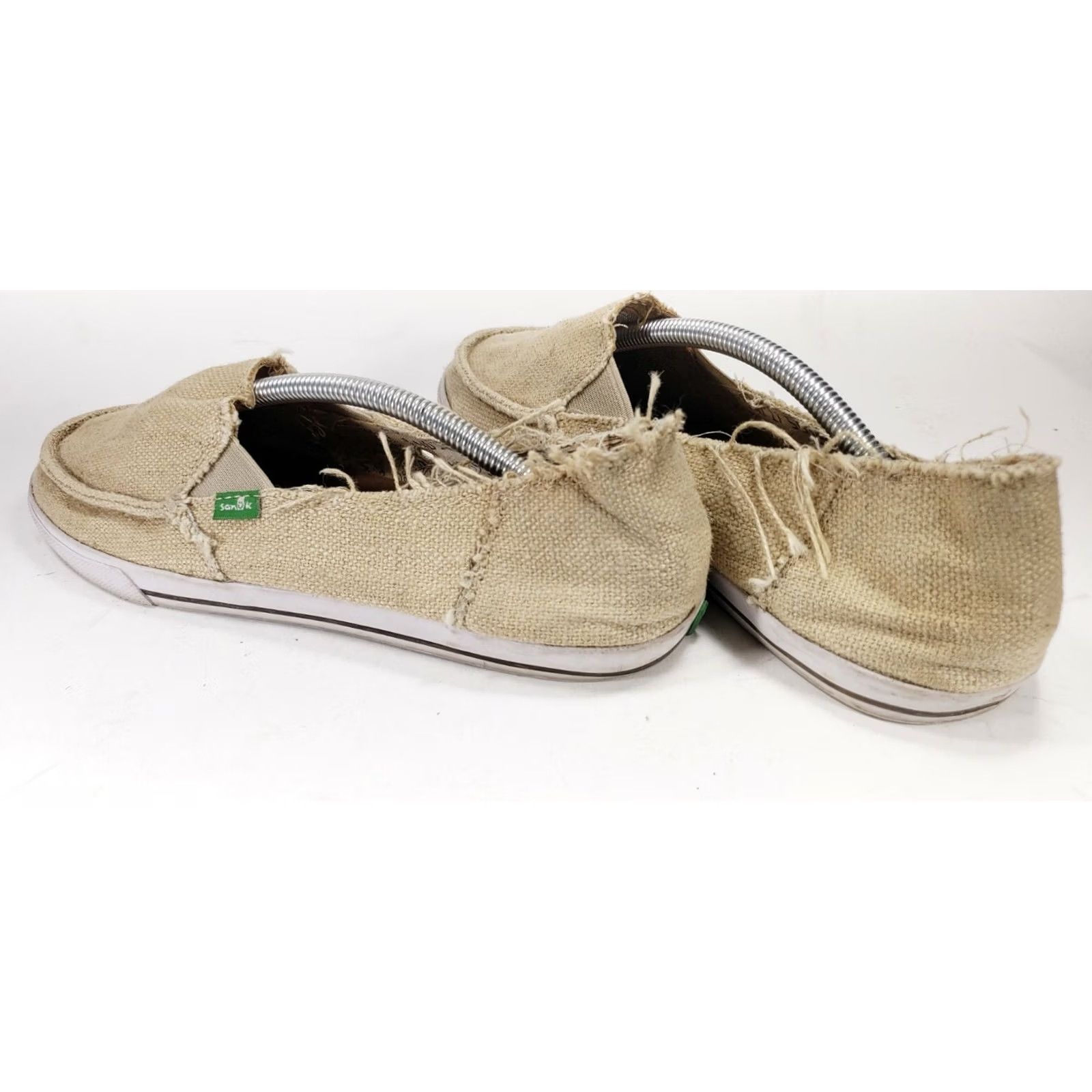 Sanuk Sanuk Sidewalk Surfer Womens Comfort Lifestyle Loafers Size 10M Tan Burlap Size US 9 / IT 39 - 7 Thumbnail