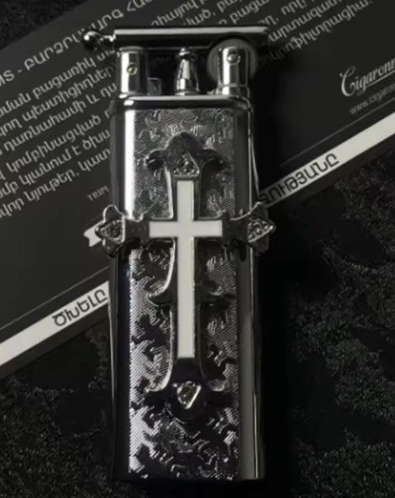 Japanese Brand Punk Metal Silver Lighter Gothic Style Cross Size ONE SIZE - 3 Thumbnail