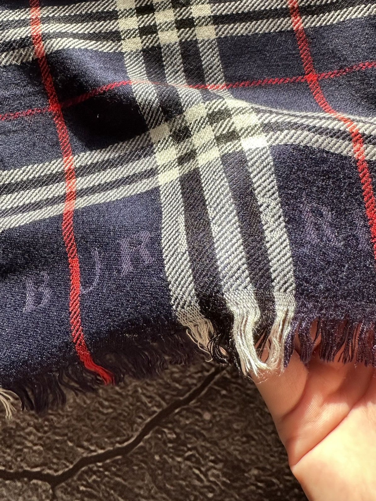 Burberry Vintage Burberry London Blue Cashmere Burberry Scarf Size ONE SIZE - 3 Thumbnail