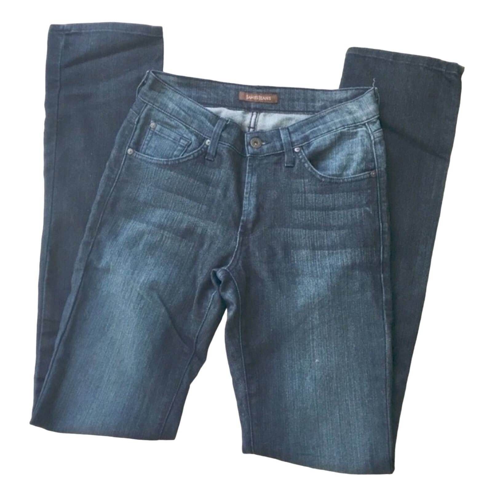 Anthropologie James Jeans Dark Wash High Rise Straight Leg Denim Jeans 27 Size 27" / US 4 / IT 40 - 4 Thumbnail