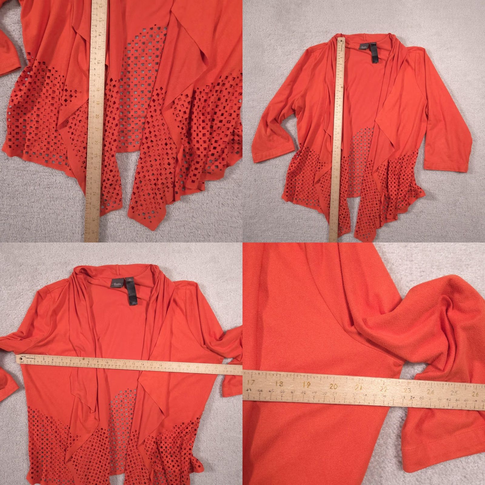 Vintage Chico's Cardigan Sweater Womens 3 Orange Open Front Lightweight Knit Cardigan Dressy-Casual Spring Travel Womens Size XS / US 0-2 / IT 36-38 - 8 Thumbnail