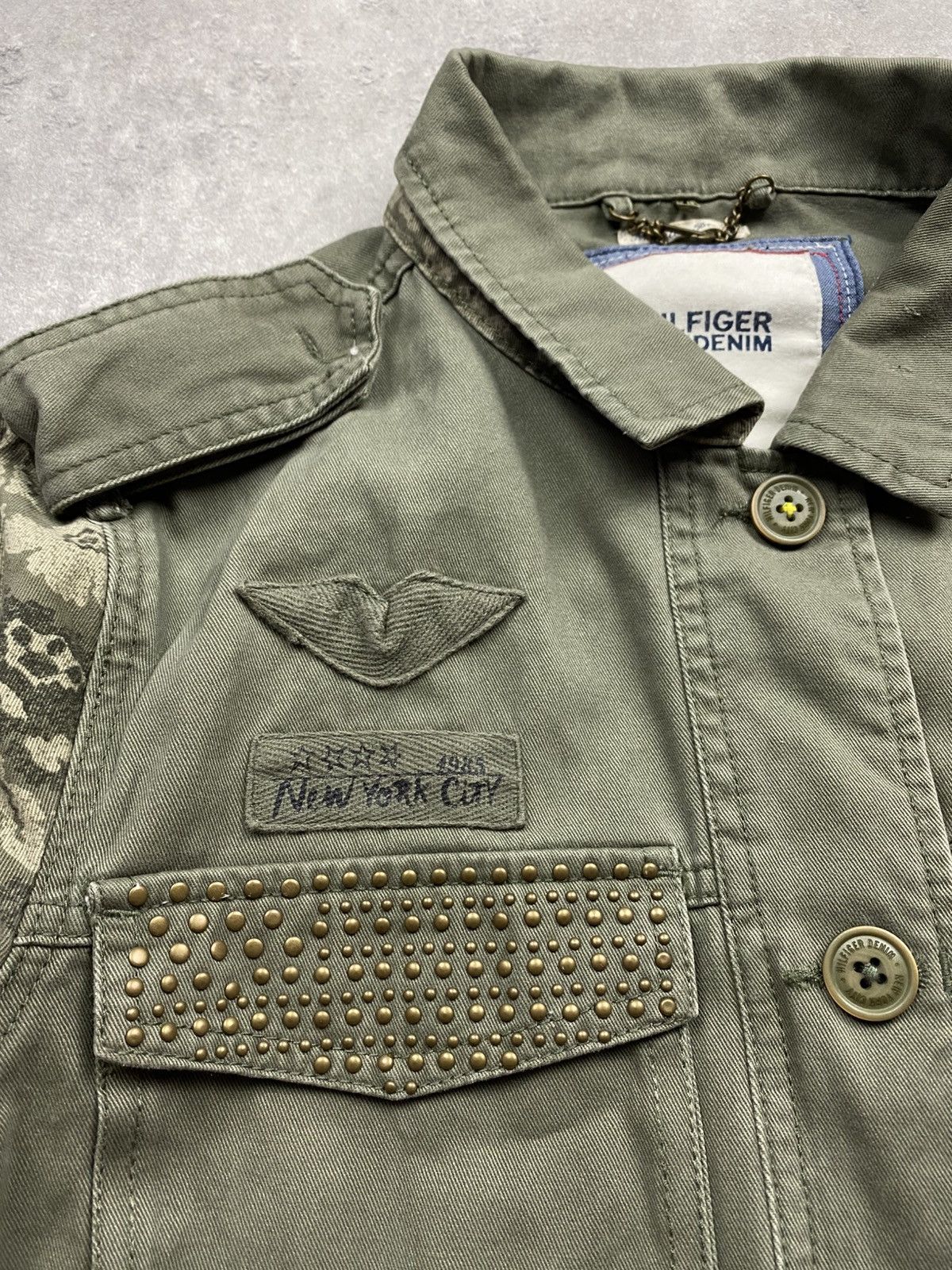 Japanese Brand × Tommy Hilfiger Jacket Tommy Hilfiger military casual 90’s MA-1 denim rare Size L / US 10 / IT 46 - 5 Thumbnail