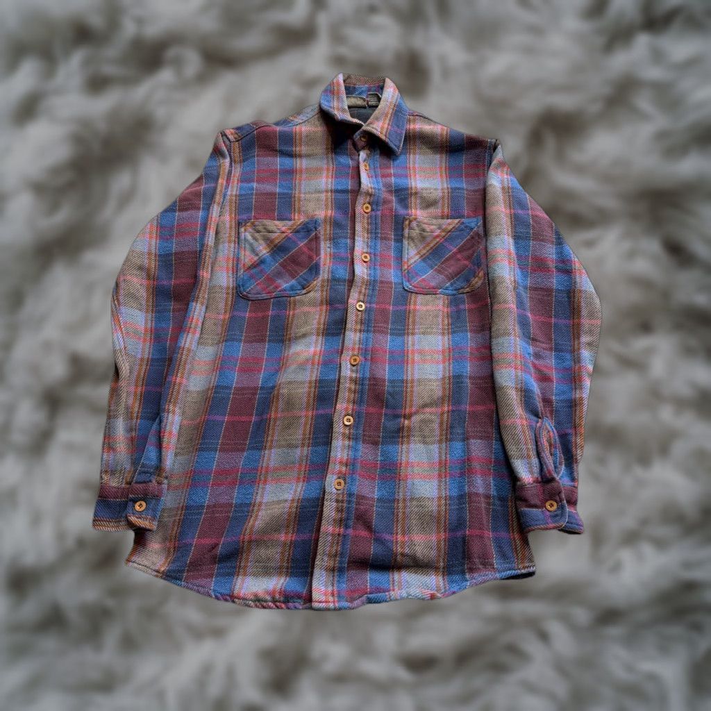 VINTAGE Big Mac Plaid Flannel Shirt Made in USA JC Penney Medium
