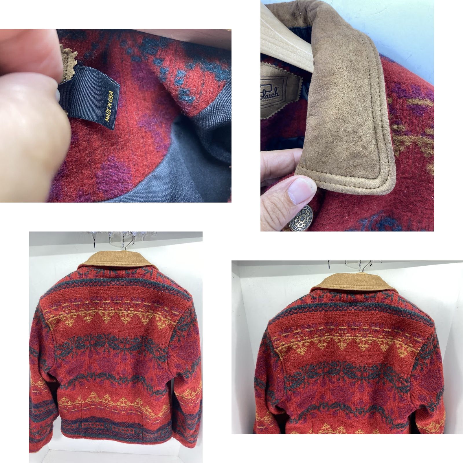 Vintage VINTAGE Woolrich Wool Barn Chore Coat Women M Red Floral Button USA Shirt Jacket Womens Size M / US 6-8 / IT 42-44 - 8 Thumbnail