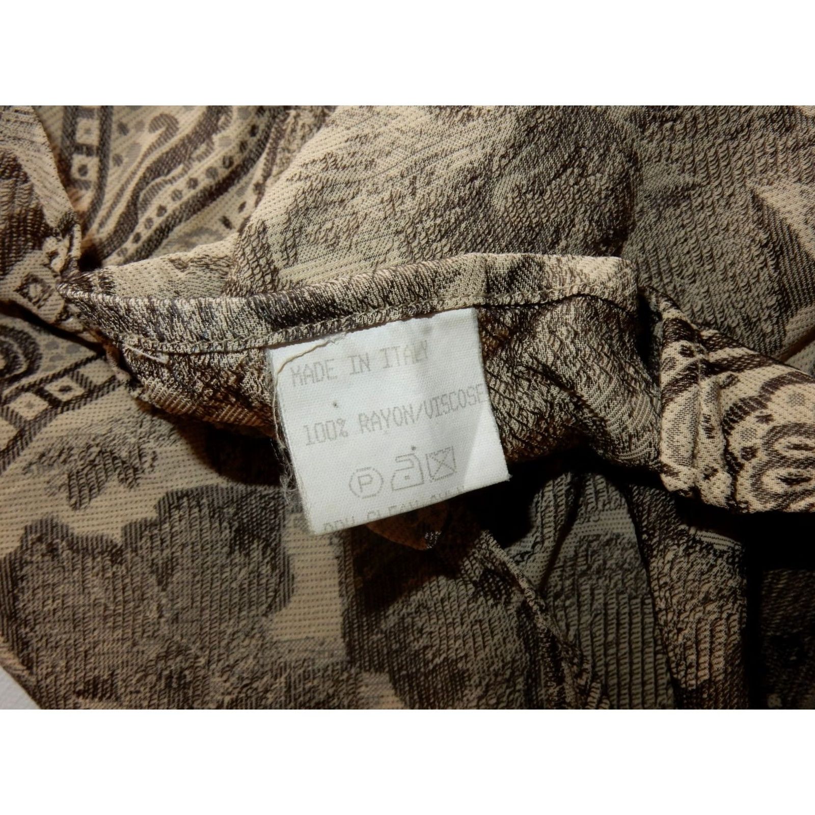 Vintage Biblo Club Shirt Men Button-Front Long Sleeve Paisley & Floral Brown Italy Made M Size US M / EU 48-50 / 2 - 5 Thumbnail