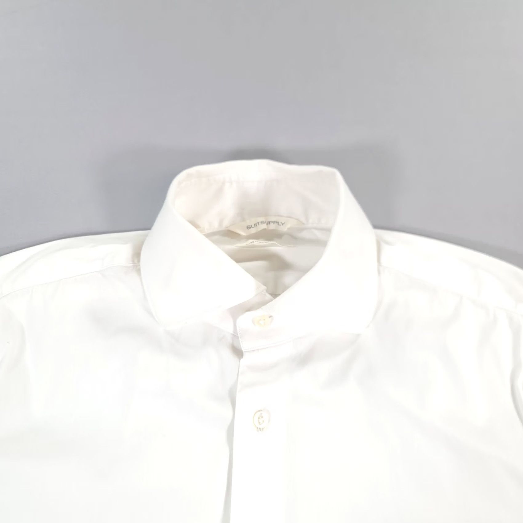 Suitsupply Suitsupply Shirt White 15 3/4 Cotton Stretch Extra Slim Fit Reggiani Men's Button-Up Long Sleeve Collared Casual Size US M / EU 48-50 / 2 - 2 Thumbnail