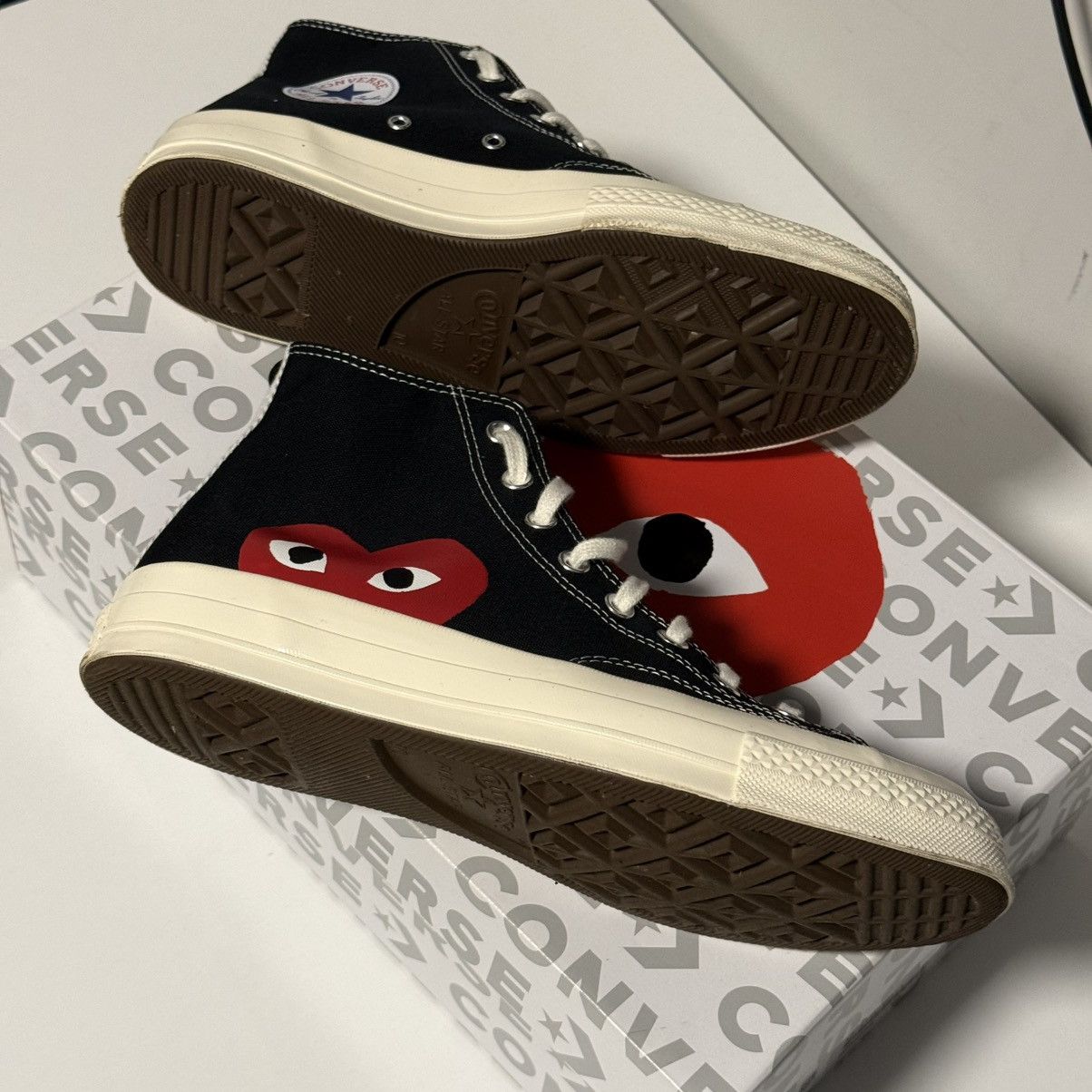 Comme des Garcons Converse Chuck Taylor Hi x CDG Comme des Black Sneakers Size US 10 / EU 43 - 7 Thumbnail