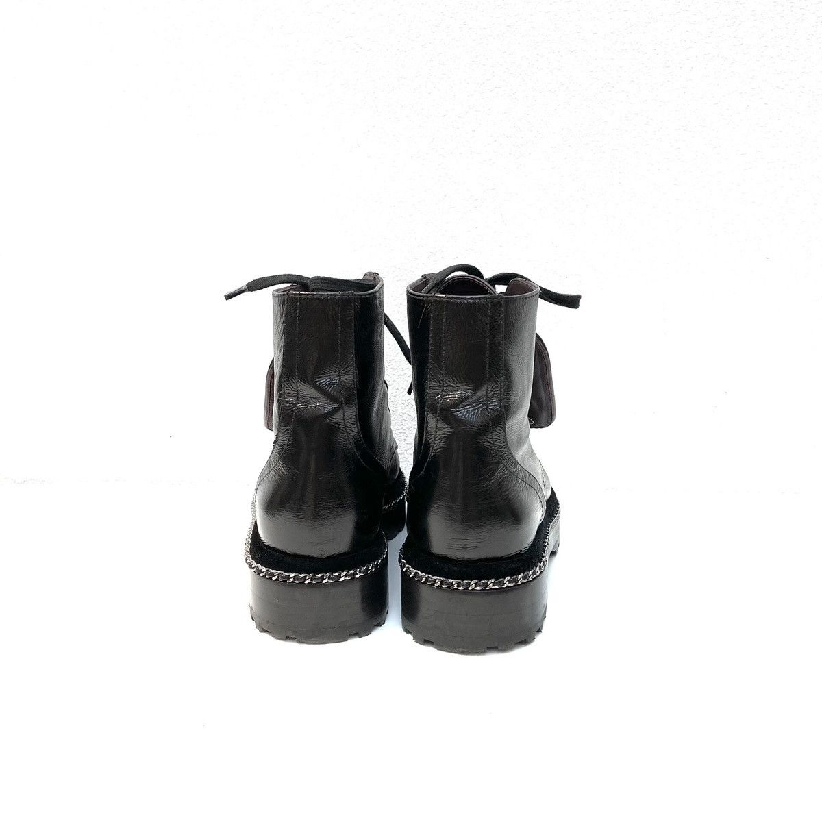 Chanel Chanel Black Leather Pearl Military Boots Size US 6 / IT 36 - 4 Thumbnail