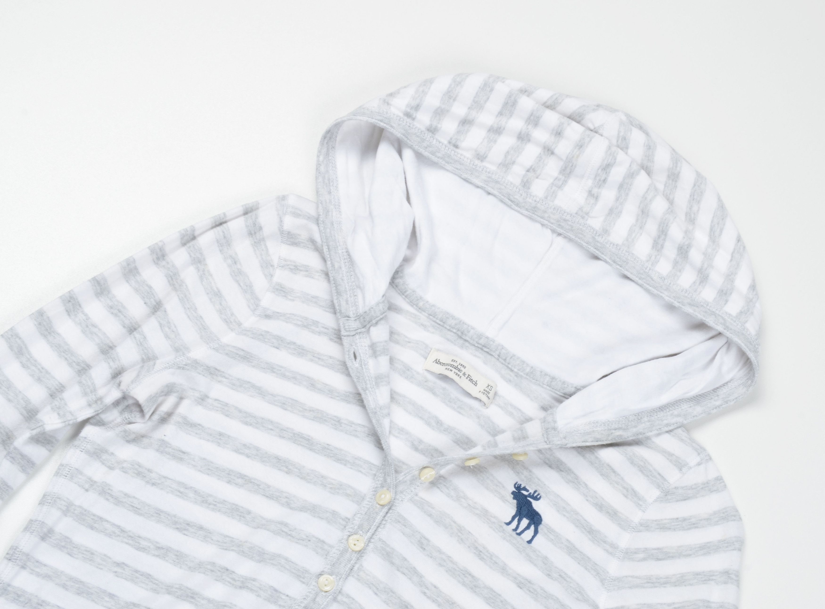Abercrombie & Fitch Vintage Abercrombie & Fitch Y2K Hooded Striped Baby Doll Top Size XS / US 0-2 / IT 36-38 - 5 Thumbnail