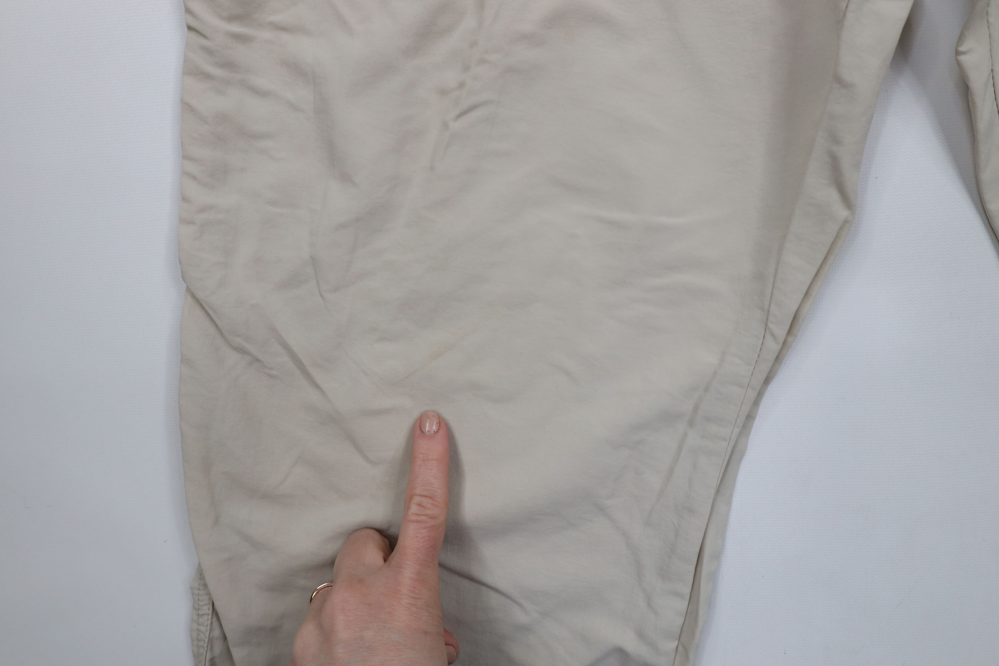Lands' End × Vintage Vintage 90s Lands End Wide Leg Windbreaker Pants Beige USA Size 38" / US 16 / IT 52 - 7 Thumbnail