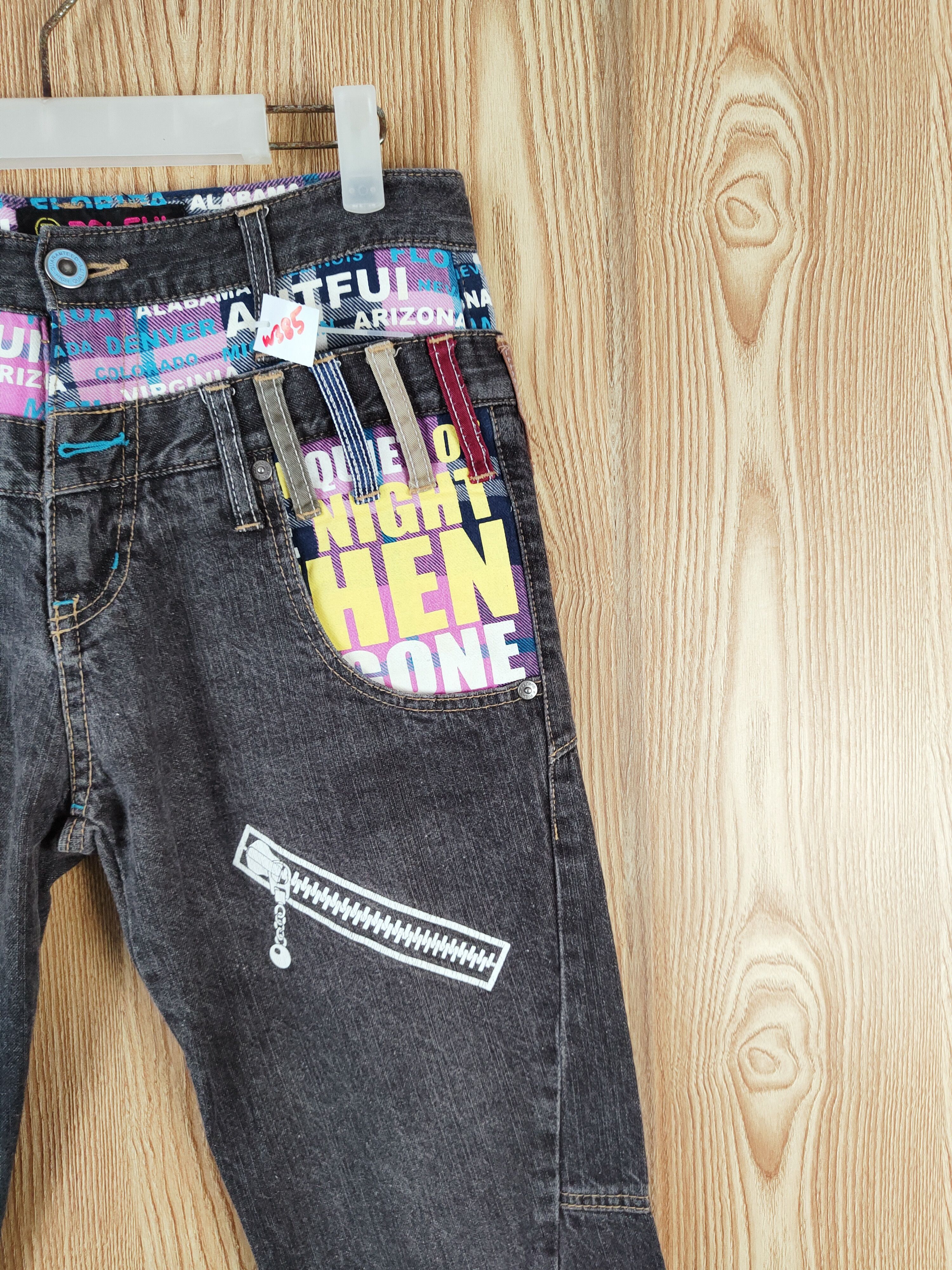 Japanese Brand Antfui Black double waist Faded Ripped denim #W385 Size US 30 / EU 46 - 5 Thumbnail