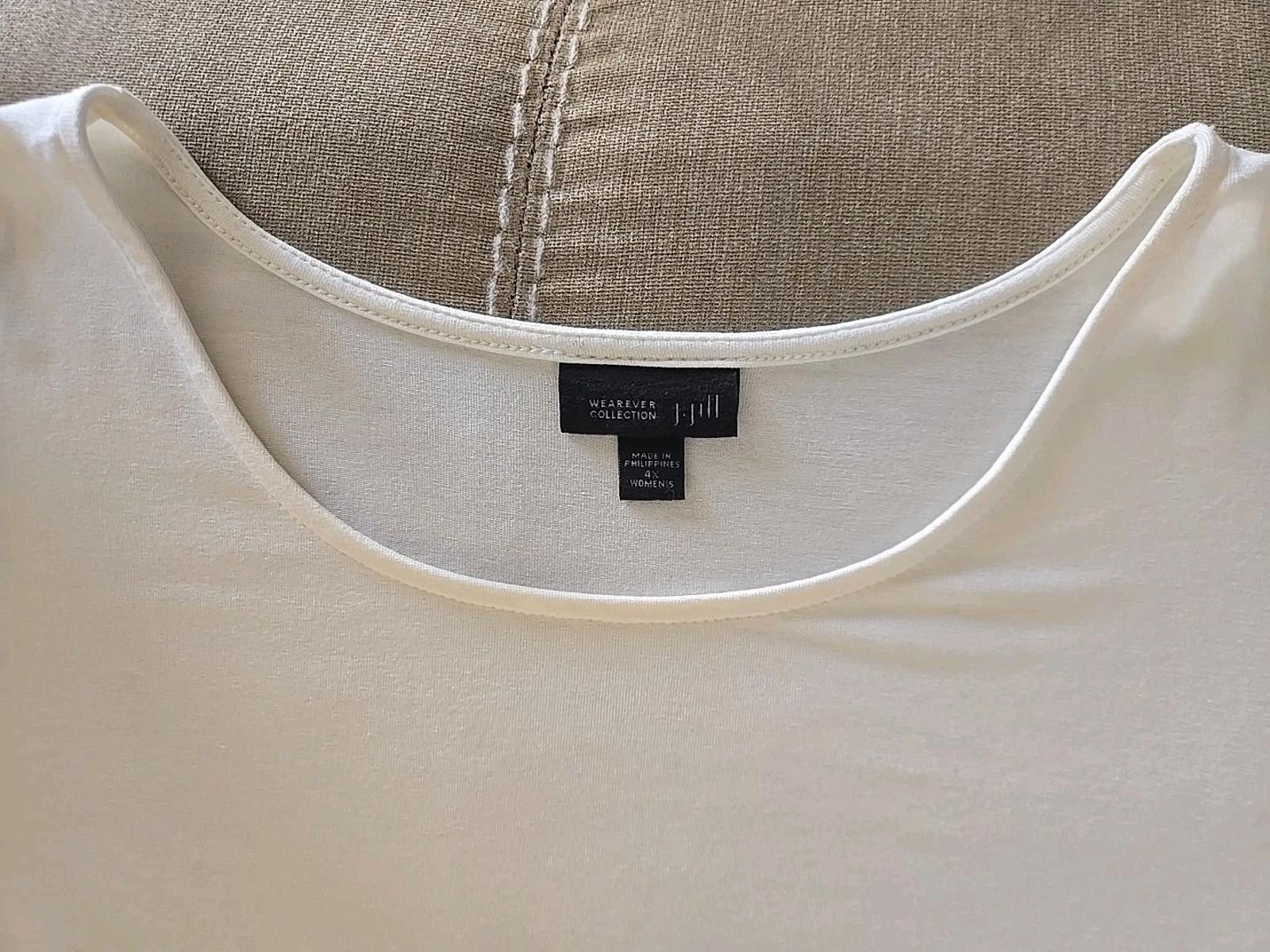 Other J Jill Stretch T-Shirt Women's 4X Off White Top Short Sleeve Size 4XL / US 24-26 - 4 Thumbnail
