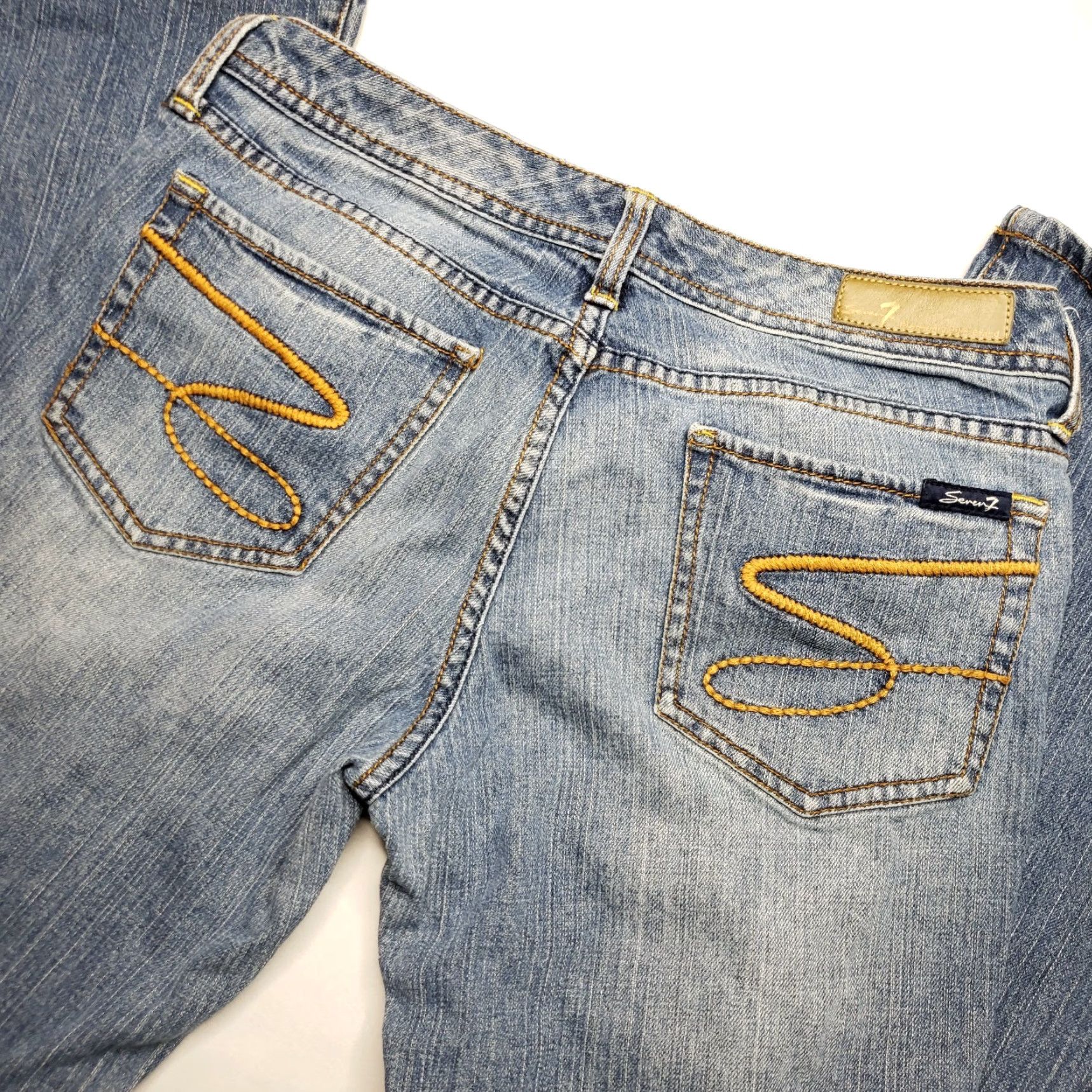 Vintage Seven 7 Premium Jeans Womens Sz 32 Medium Wash Pants Jeans Size 24" / US 00 / IT 34 - 2 Thumbnail