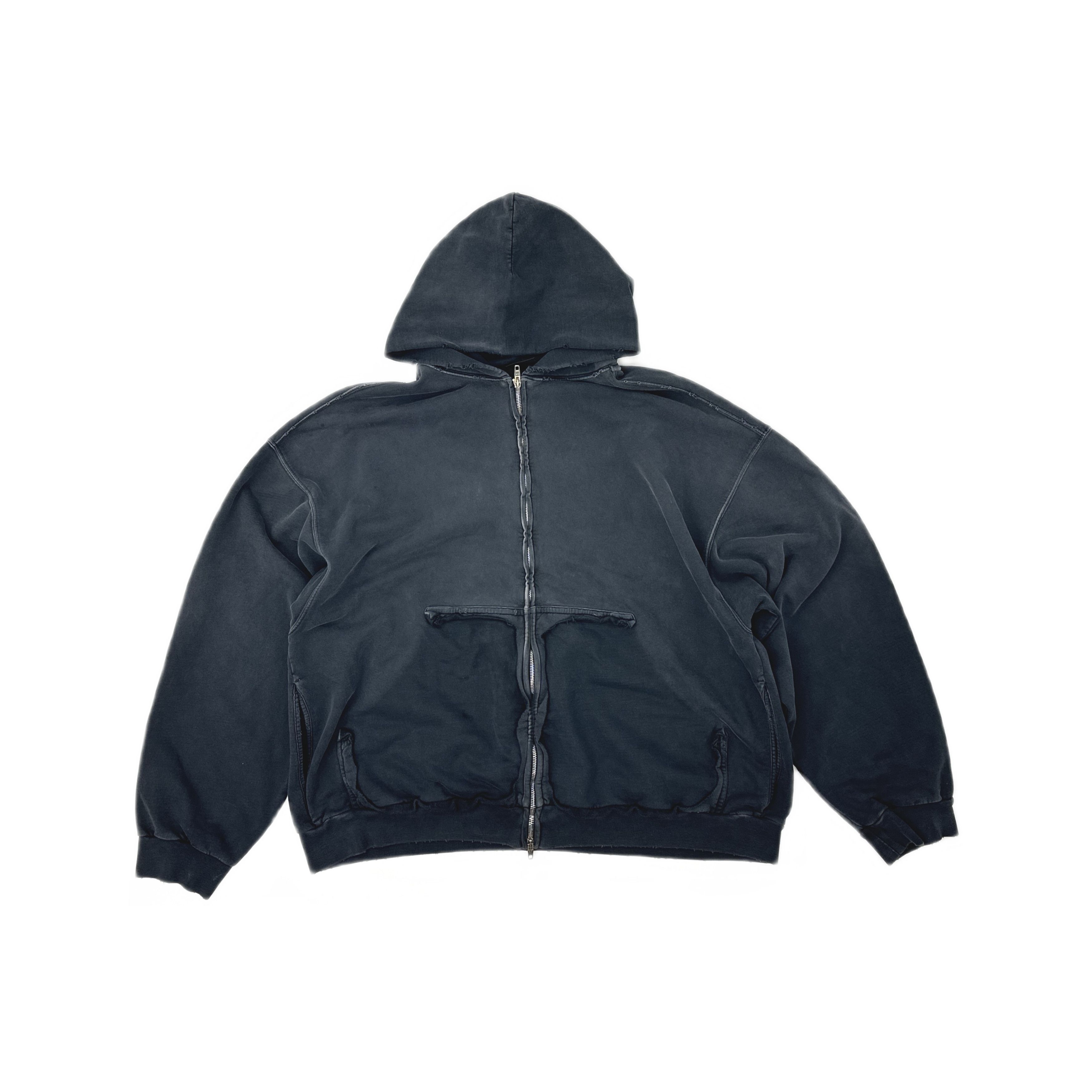 Balenciaga Balenciaga tab worn out zip up hoodie | Grailed