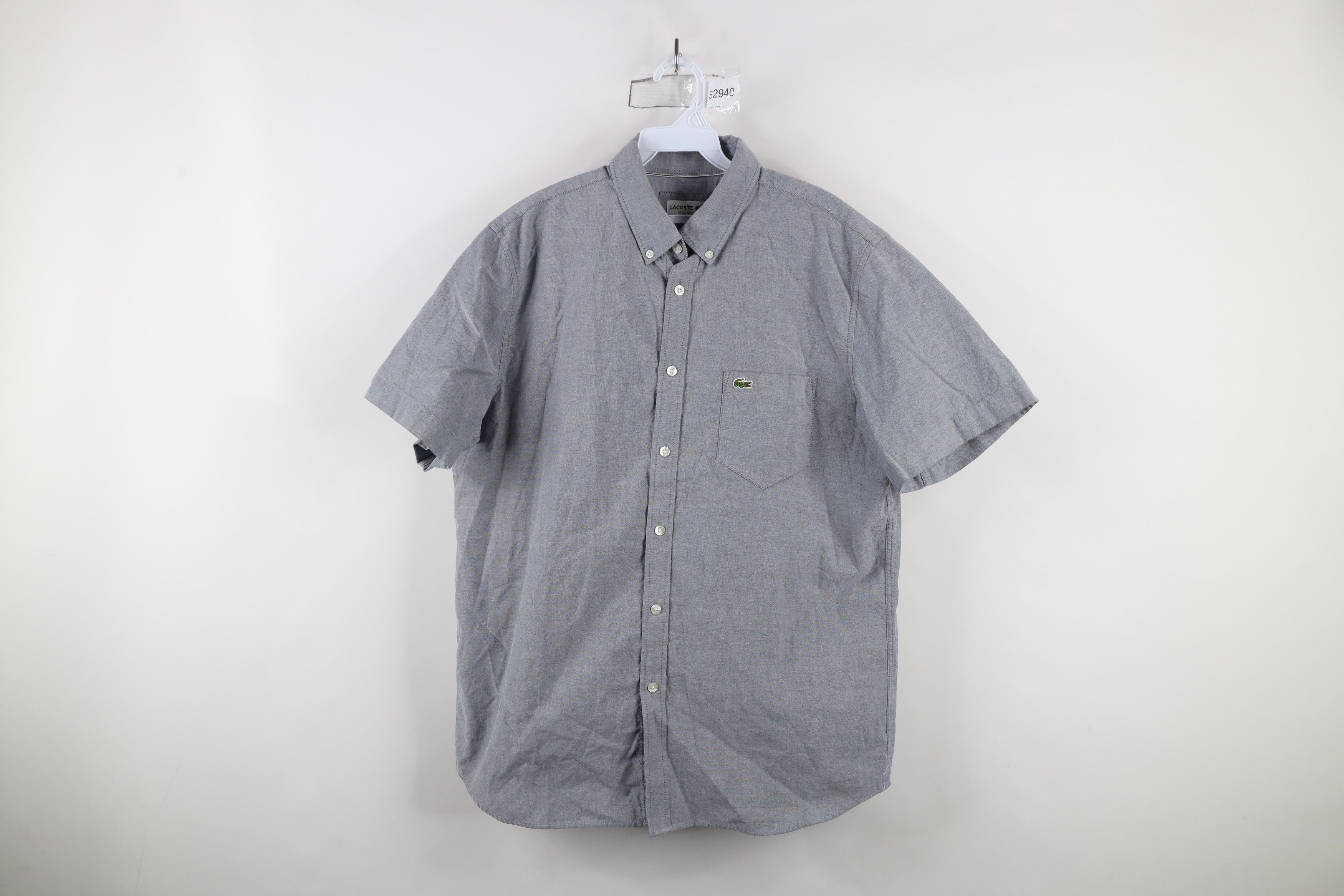 Lacoste × Vintage Lacoste Croc Logo Short Sleeve Collared Oxford Button Shirt Size US L / EU 52-54 / 3 - 1 Thumbnail