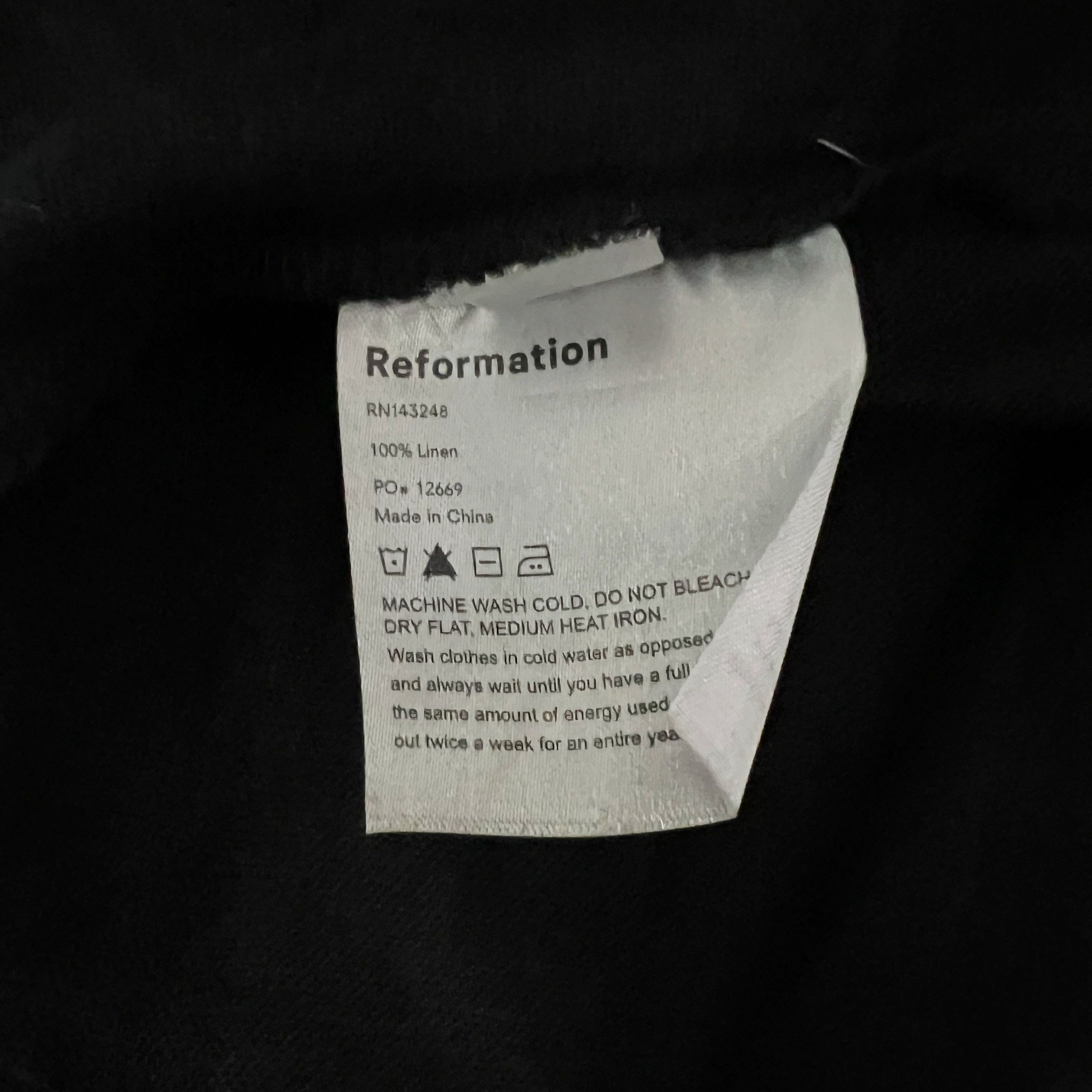 Reformation Reformation Hyland Linen Smocked Stretch Size XS / US 0-2 / IT 36-38 - 3 Thumbnail