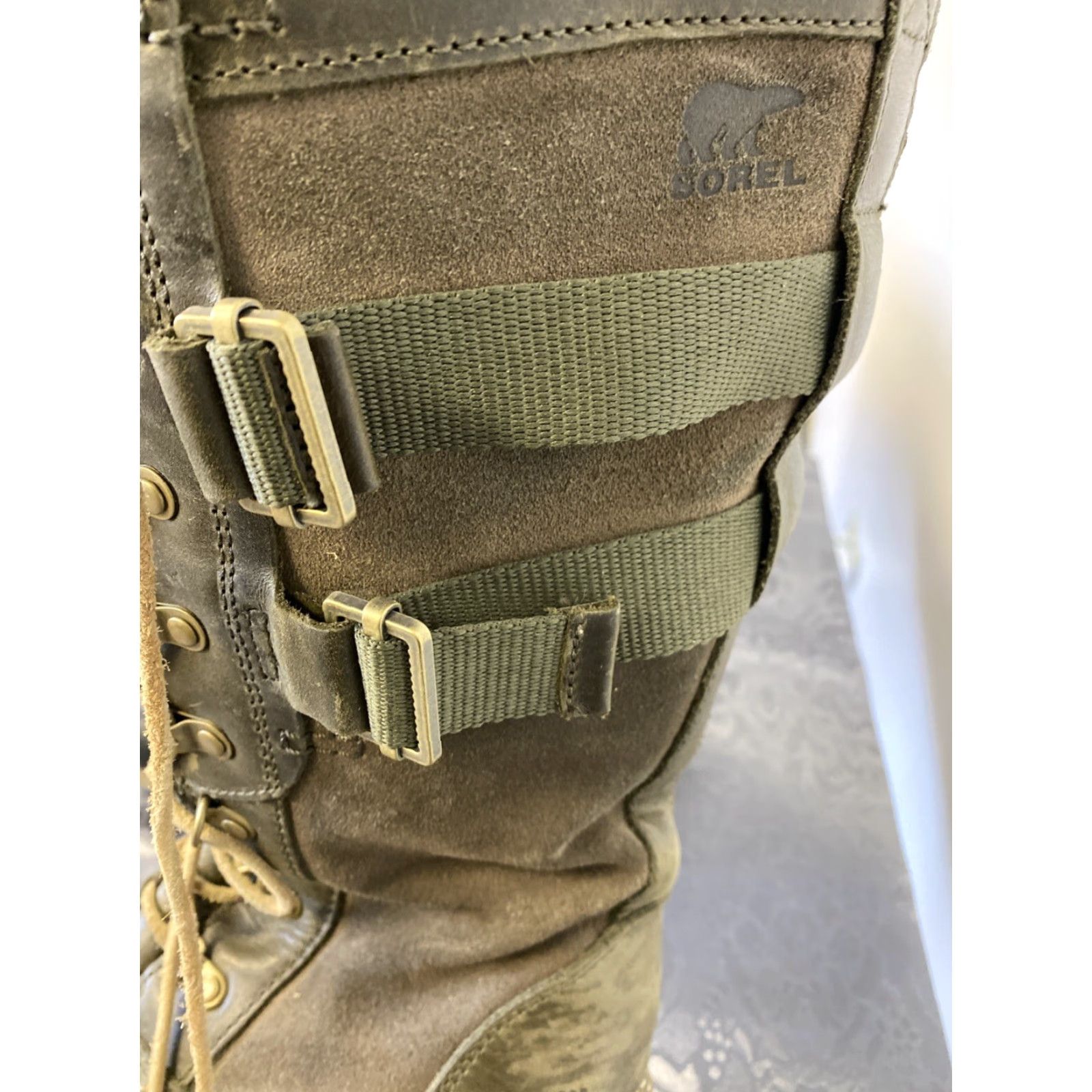 SOREL VINTAGE Sorel Conquest Carly Leather Snow Boots Waterproof Winter Boots Women Size 10 EUR 41 Military Green Size US 10 / IT 40 - 6 Thumbnail