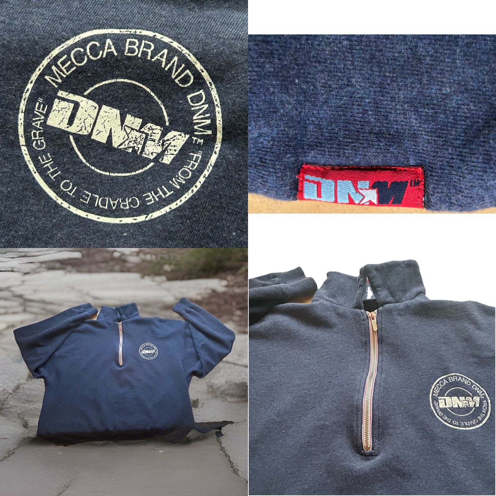 Vintage VINTAGE Mecca Pullover 1/4 Zip DNM 3/4 Zip Navy Blue Men XL Street Hip Hop Rap Casual Shirt Size US XL / EU 56 / 4 - 8 Thumbnail