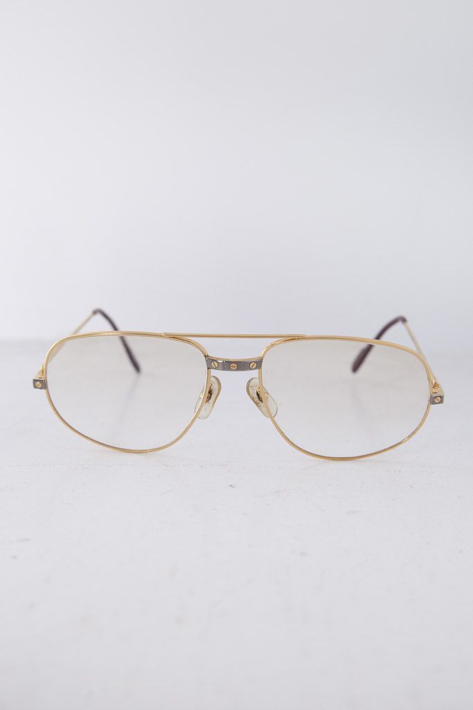image of Cartier Vintage Santos Glasses in Gold, Men's