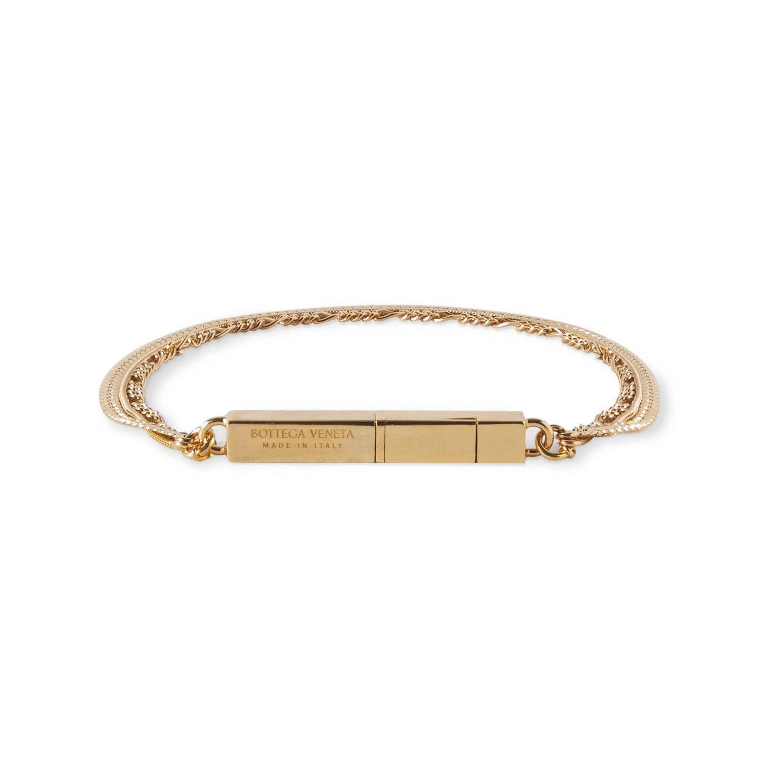 Bottega Veneta Gold-Plated Sterling Silver Multi Chain Bracelet Size ONE SIZE - 1 Thumbnail