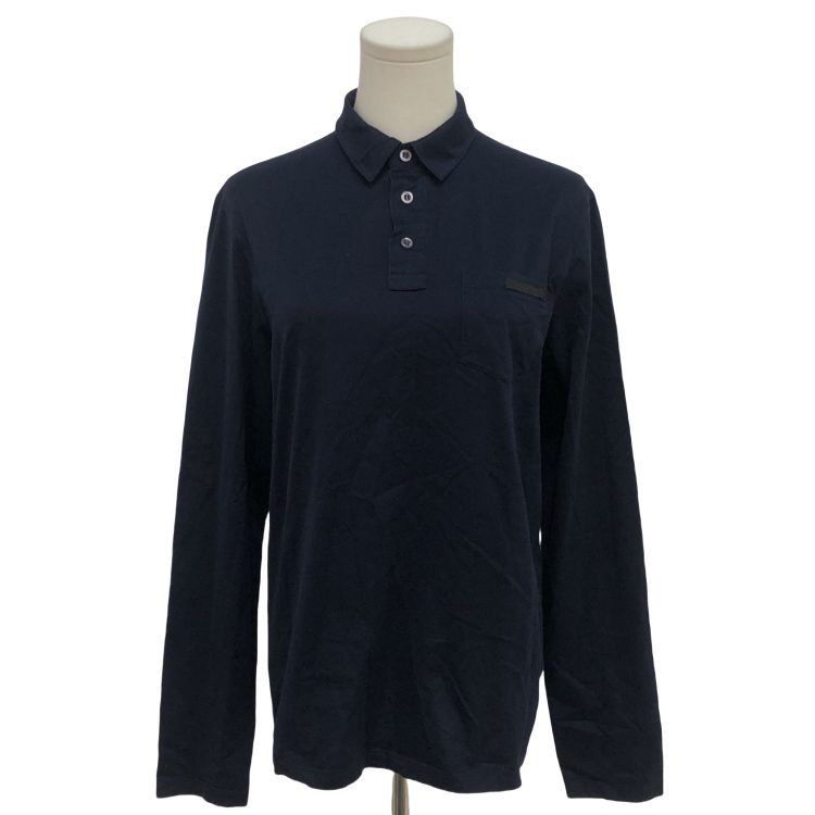 Prada Prada Long Sleeve Polo Shirt Navy Size S Size US S / EU 44-46 / 1 - 1 Thumbnail