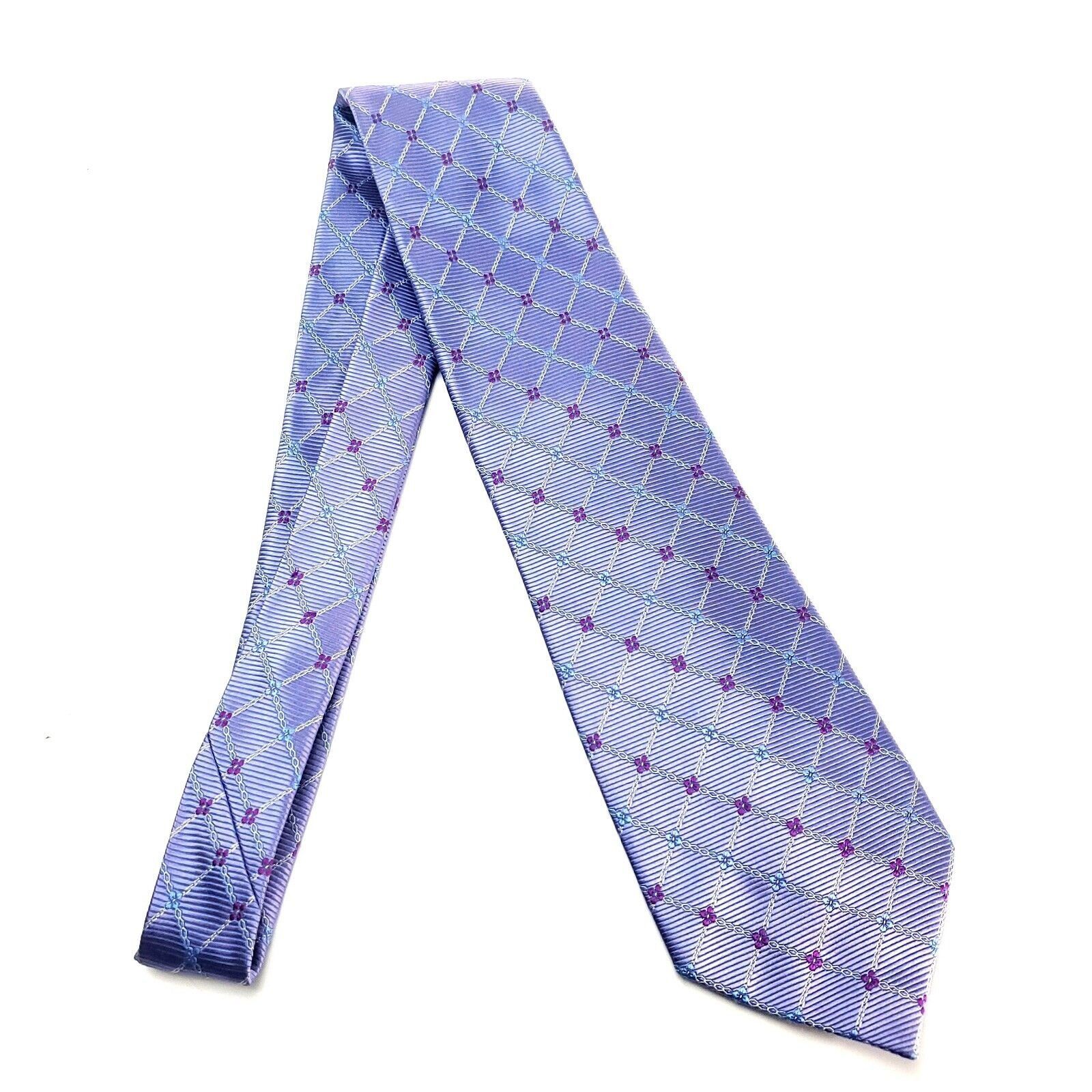 George George Silk Tie Purple Woven Wide Size ONE SIZE - 6 Thumbnail
