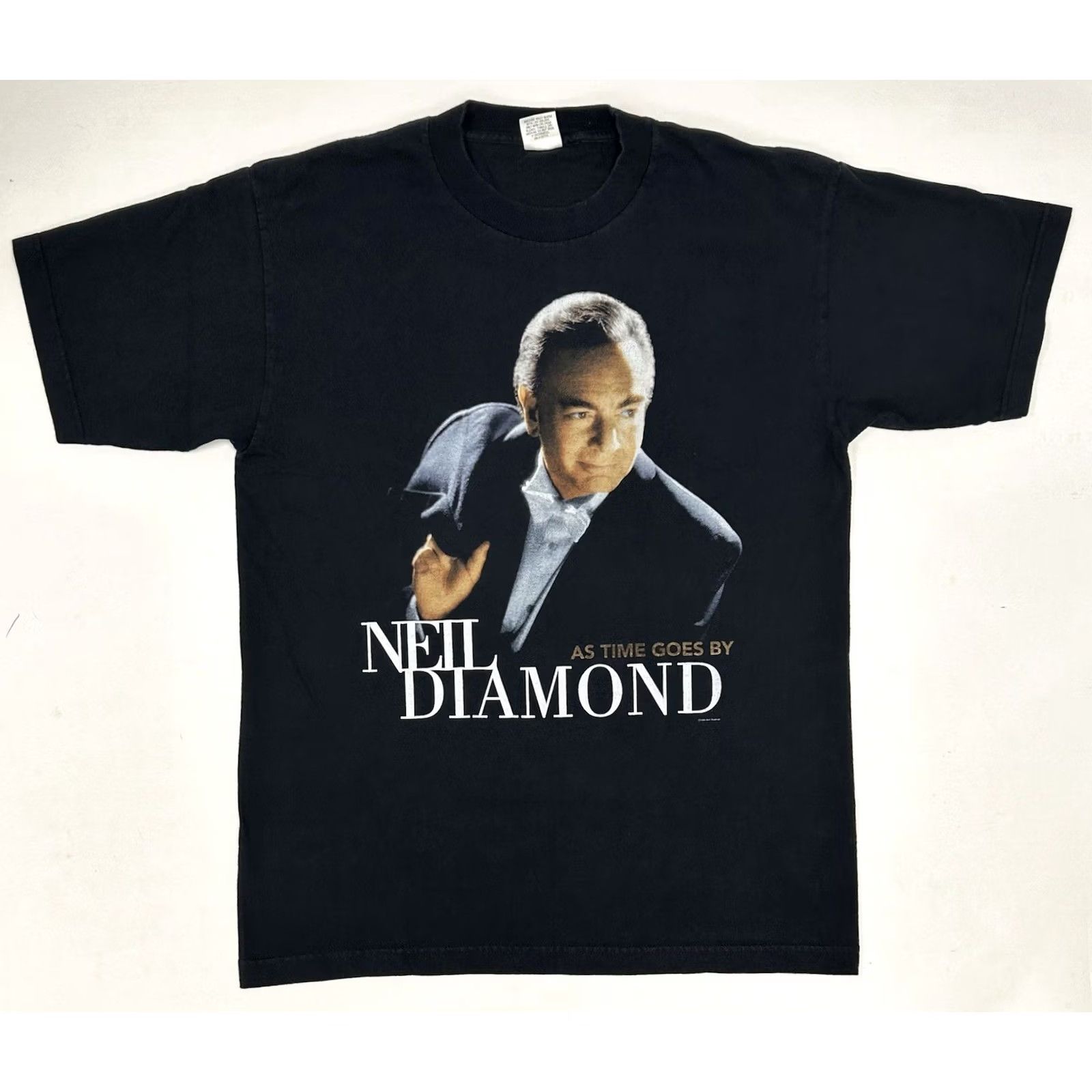 Vintage VINTAGE Neil Diamond T Shirt World Tour As Time Goes By 1998-1999 Concert Large Black Music 90s Band Tour Mens Size US L / EU 52-54 / 3 - 2 Thumbnail