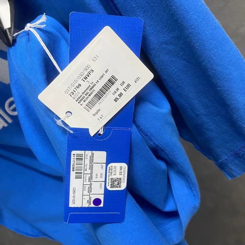 Balenciaga Balenciaga Balenciaga Adidas Blue Logo Short Sleeve Shirt- Size US M / EU 48-50 / 2 - 5 Thumbnail