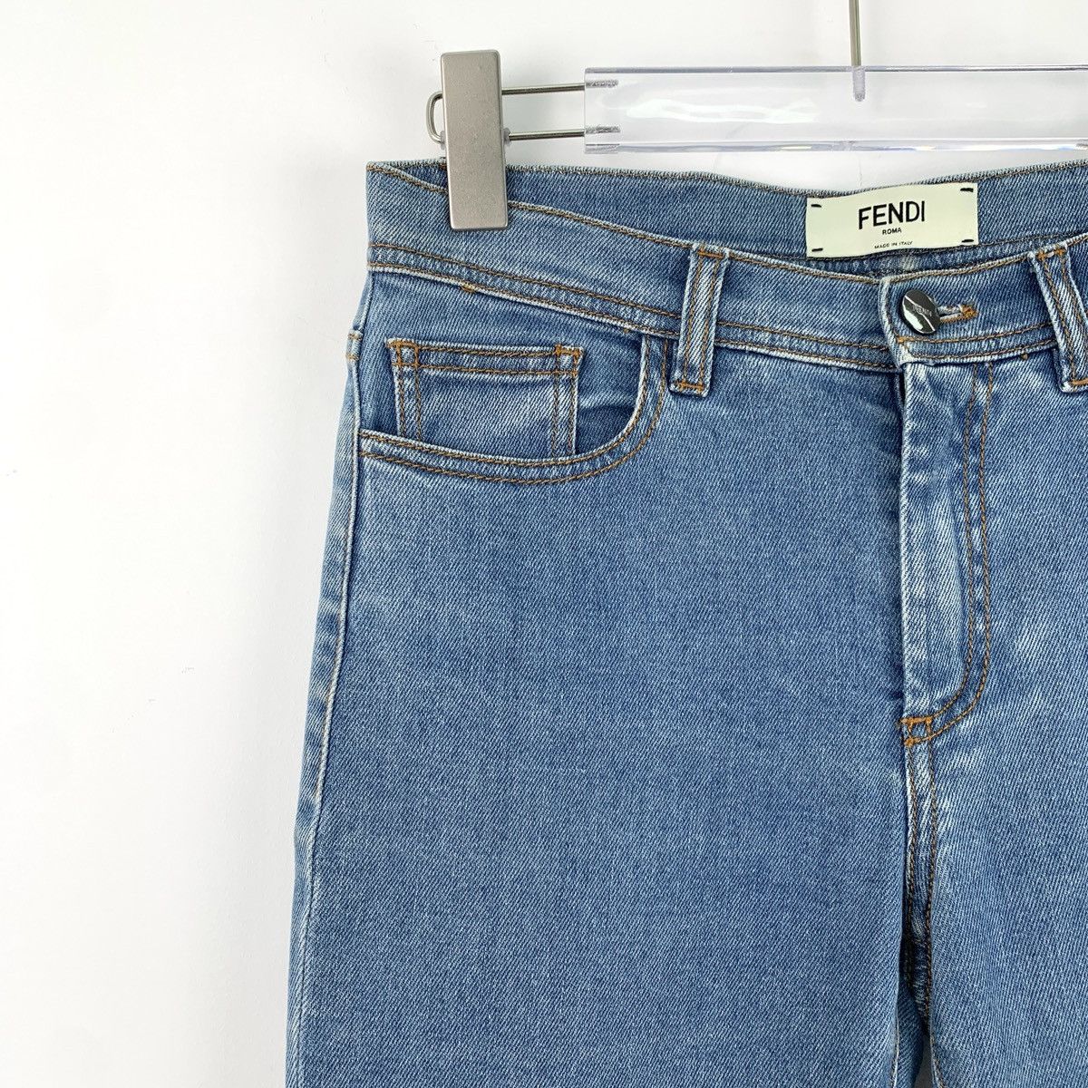 Fendi Fendi Blue Slim-fit Denim Casual Pants K26WX Size 27" / US 4 / IT 40 - 3 Thumbnail
