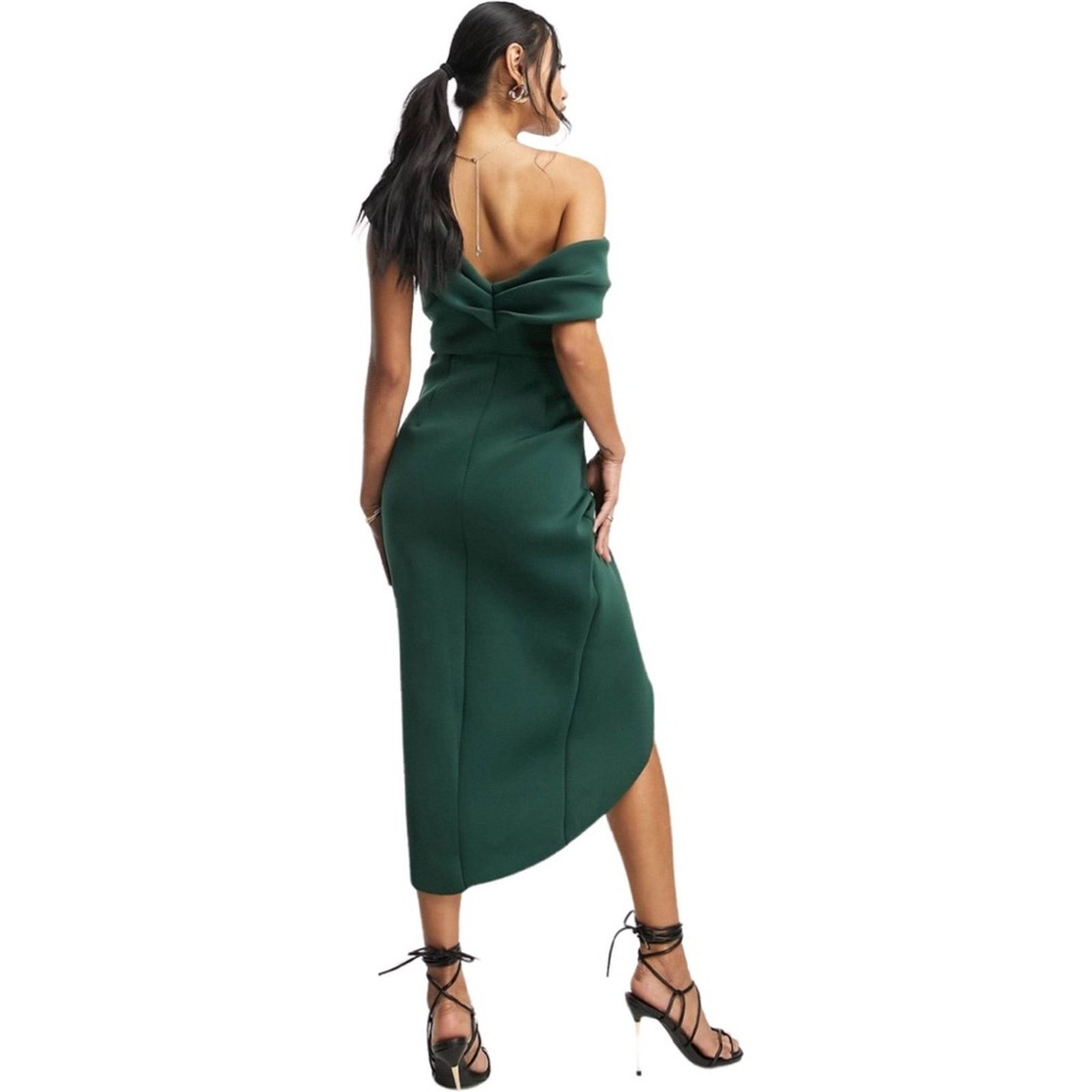 Asos NWT ASOS Design Off Shoulder Twist Front Midi Dress Size M / US 6-8 / IT 42-44 - 3 Thumbnail