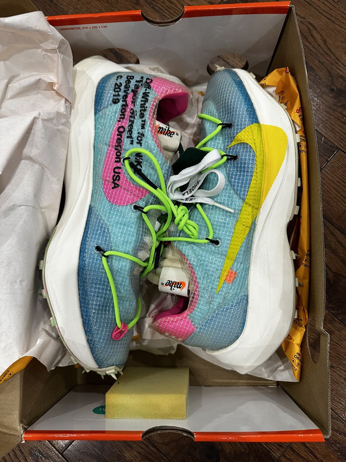 image of Nike Off-White Zoom Vapor Street Shoes in Blue, Men's (Size 11.5)