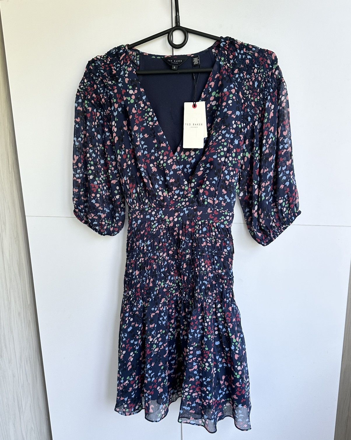Ted Baker Ted Baker Mini Dress Womens Navy Casadee Smock Panel Wrap Size XS / US 0-2 / IT 36-38 - 7 Thumbnail