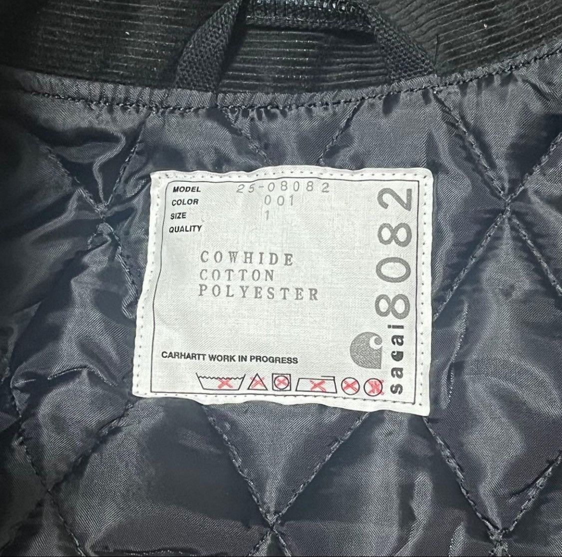 Carhartt Wip × Sacai sacai x Carhartt Leather Detroit Jacket size 1 Size S / US 4 / IT 40 - 7 Thumbnail