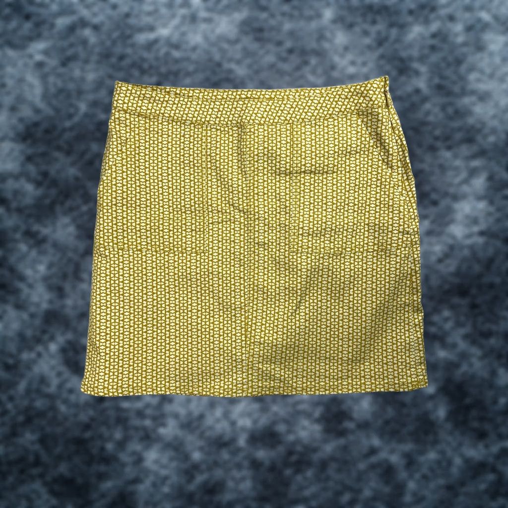 Prana prAna Mini Skirt Sz 6 Gold Geometric Print Outdoor Hiking Casual Shirt? Size 28" / US 6 / IT 42 - 1 Thumbnail